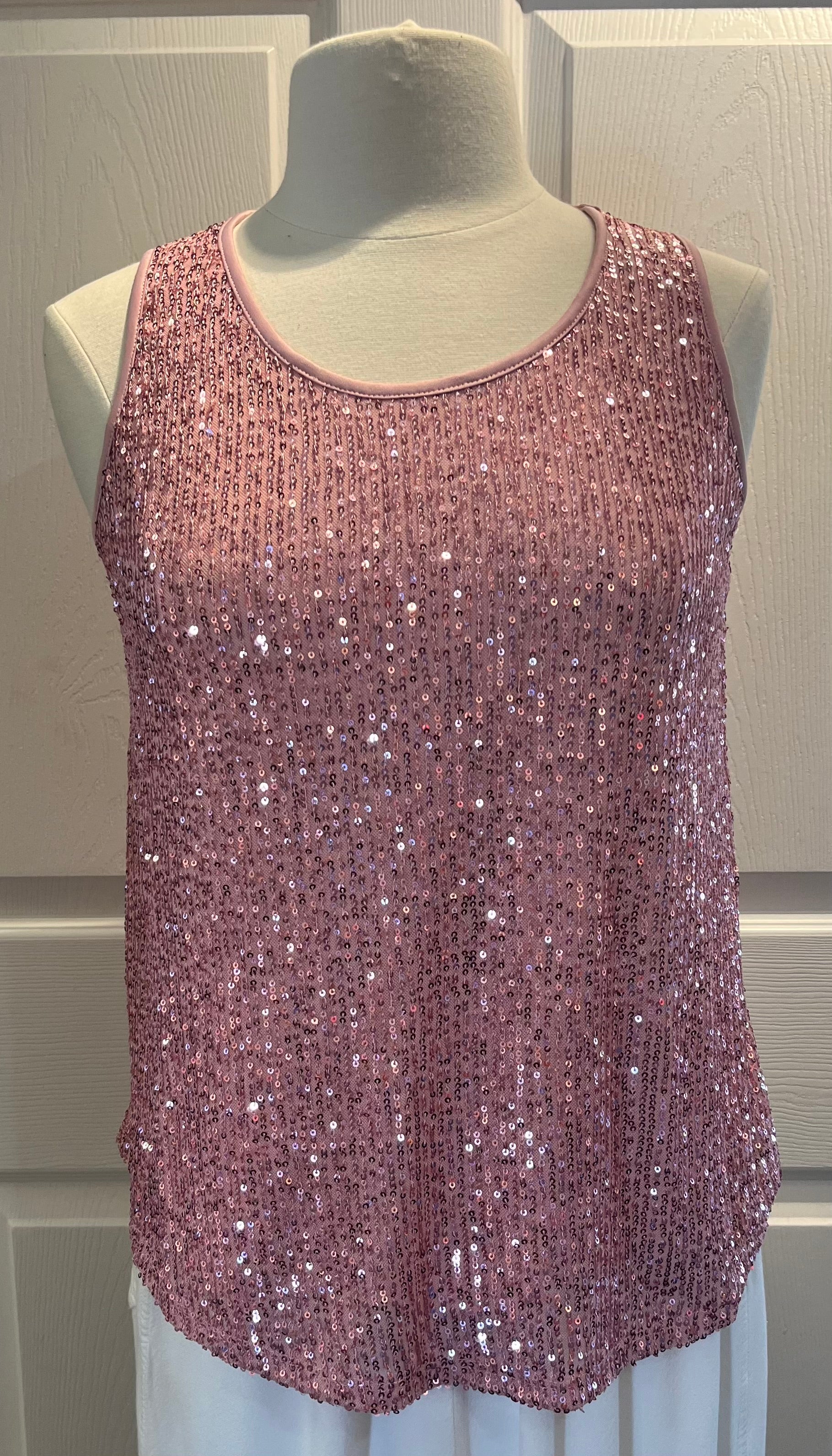 Pink Sequin Tank Top