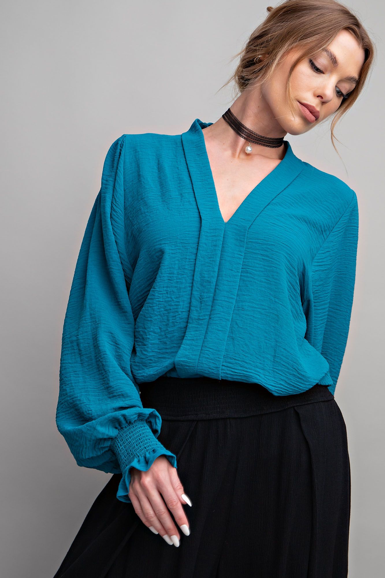 Teal Long Sleeve Top store Size L