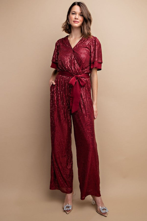 Short best sale sequin jumpsuit