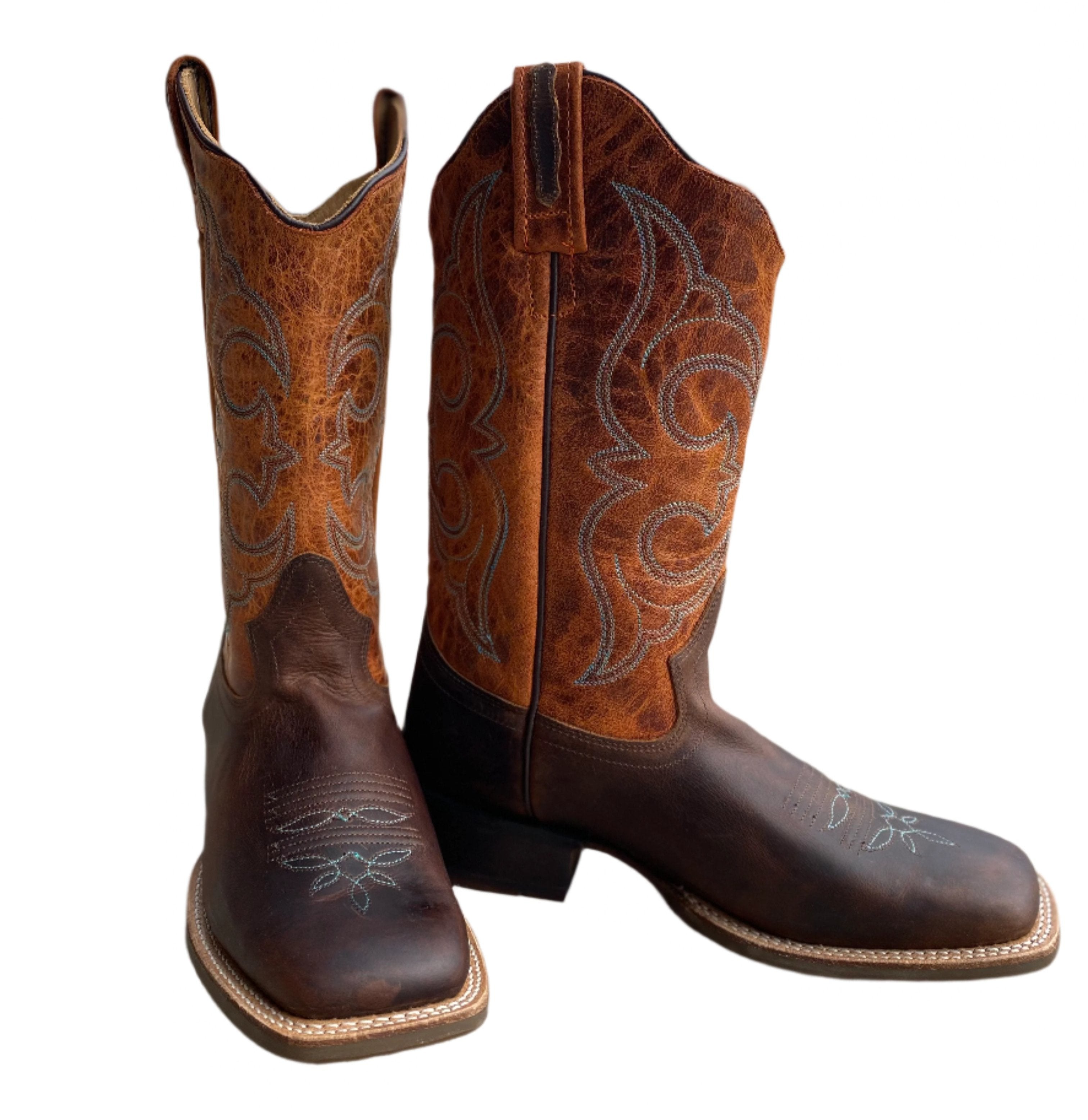 Ladies brown cowboy boots best sale