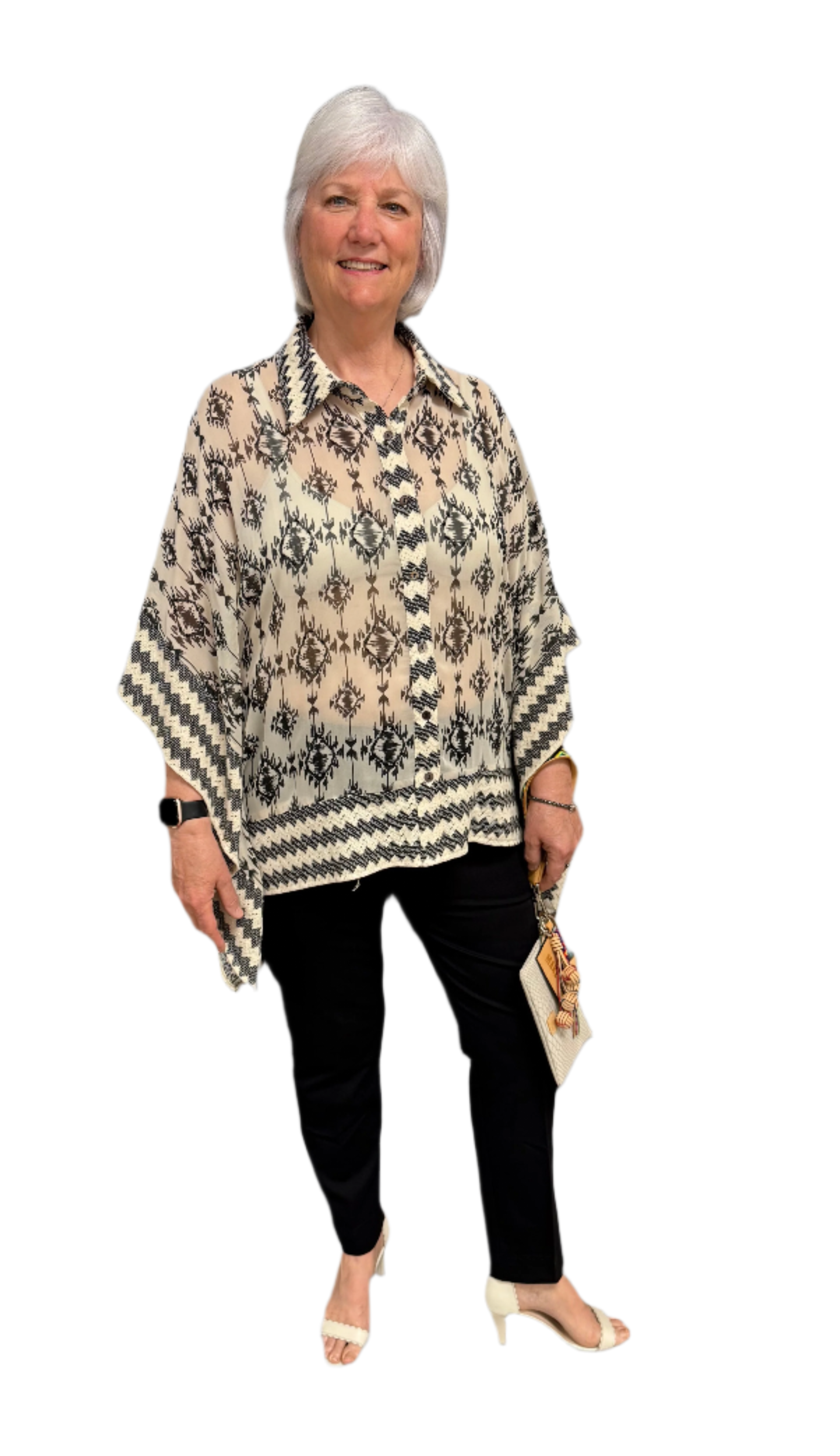 The Tucson Southwest-Inspired Poncho Style Blouse by Vintage Collection