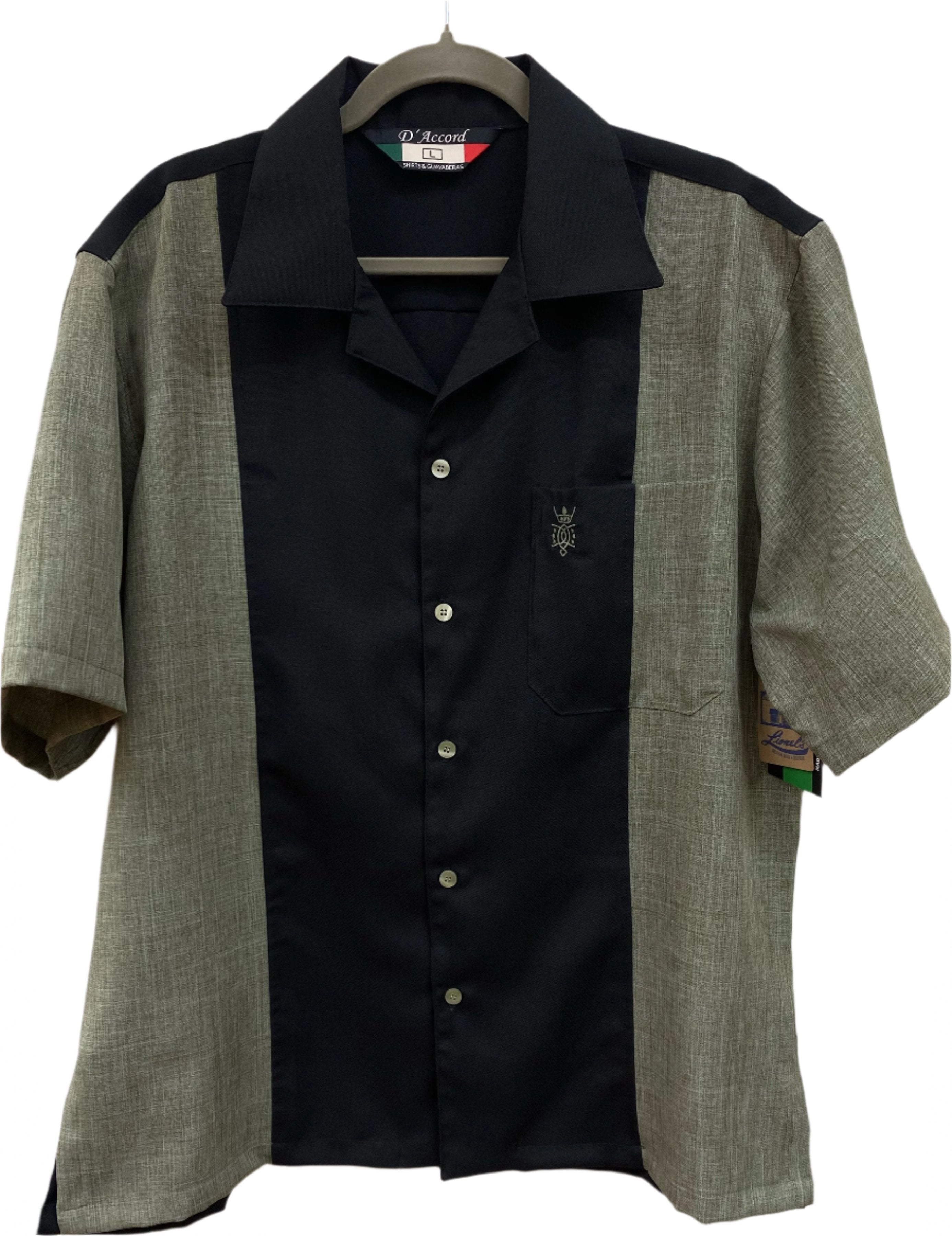 Men's Cuban Retro Shirt/Olive/Black