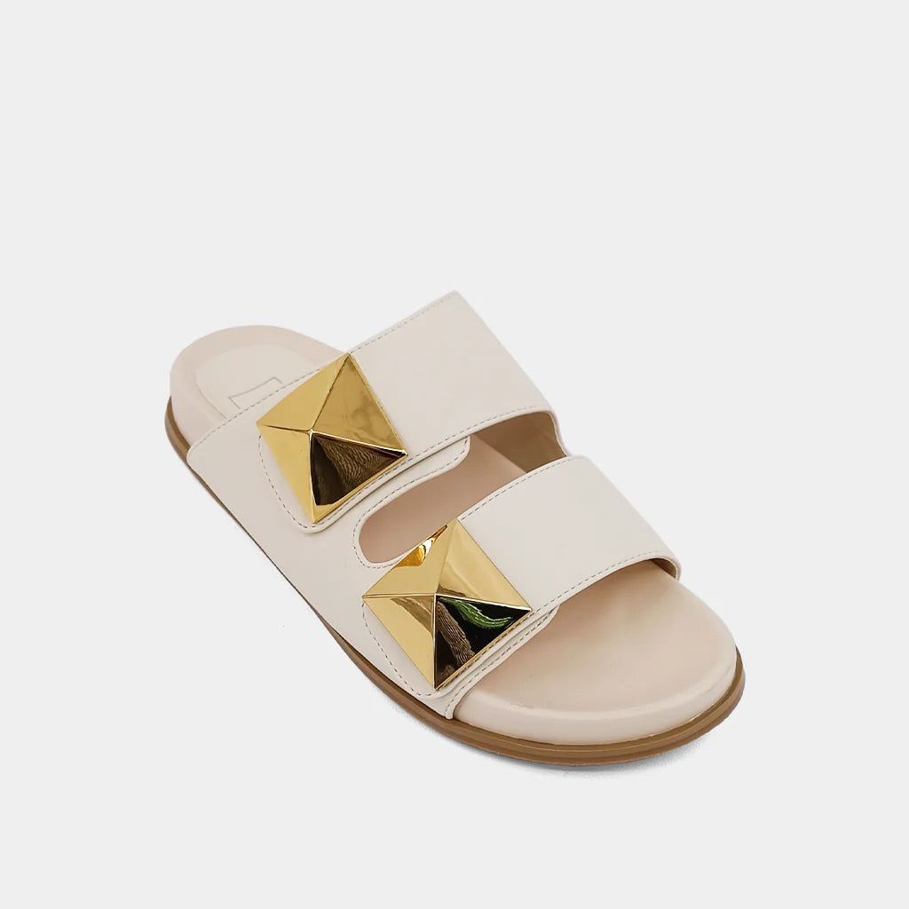 Bernarda Beige Slide by SHU SHOP