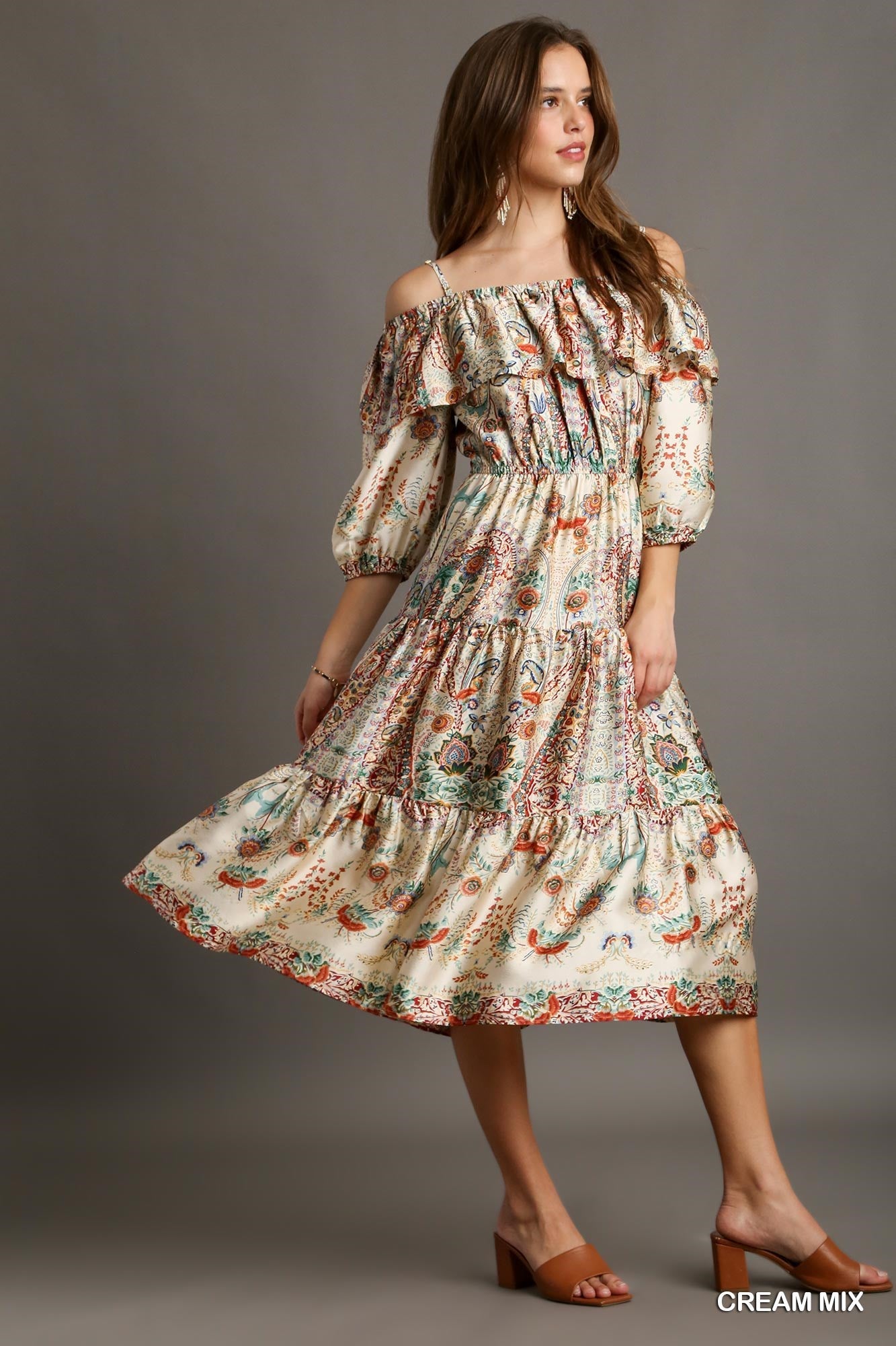 Satin paisley outlet dress