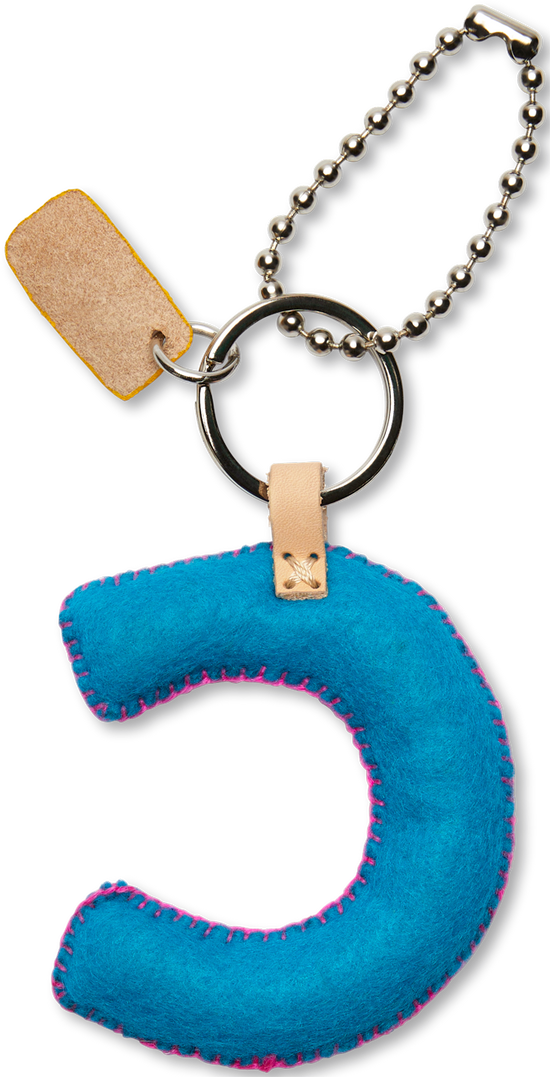 TURQUOISE FELT ALPHABET CHARMS