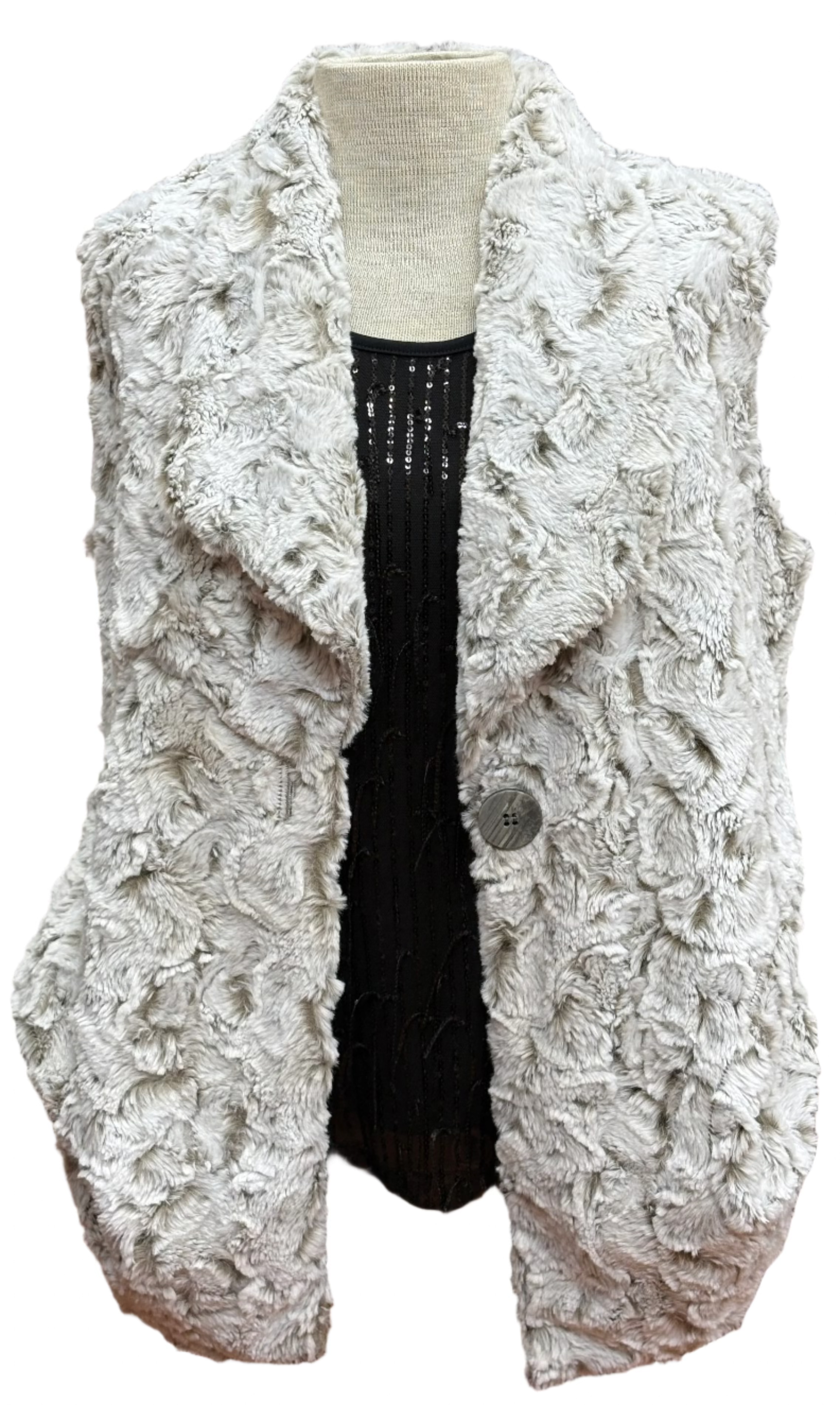 Warm & Cozy Shawl Collar Long Vest by Multiples