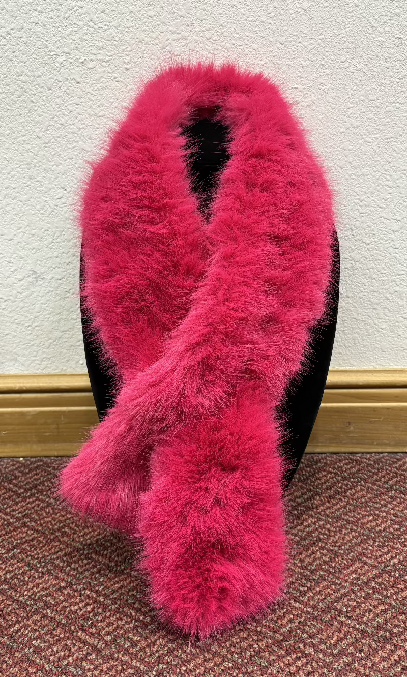 Fuchsia Faux Fur Scarf