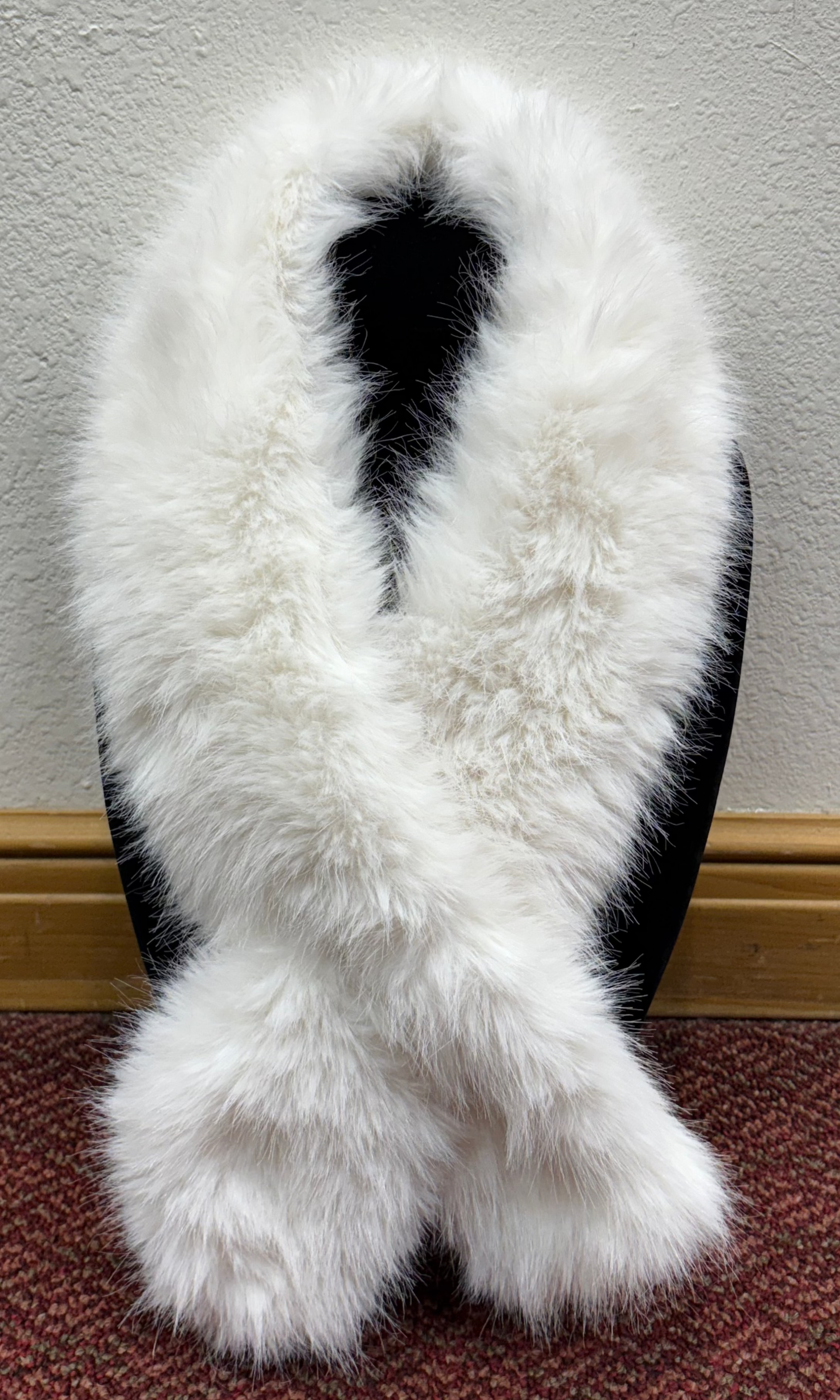 White Faux Fur Scarf