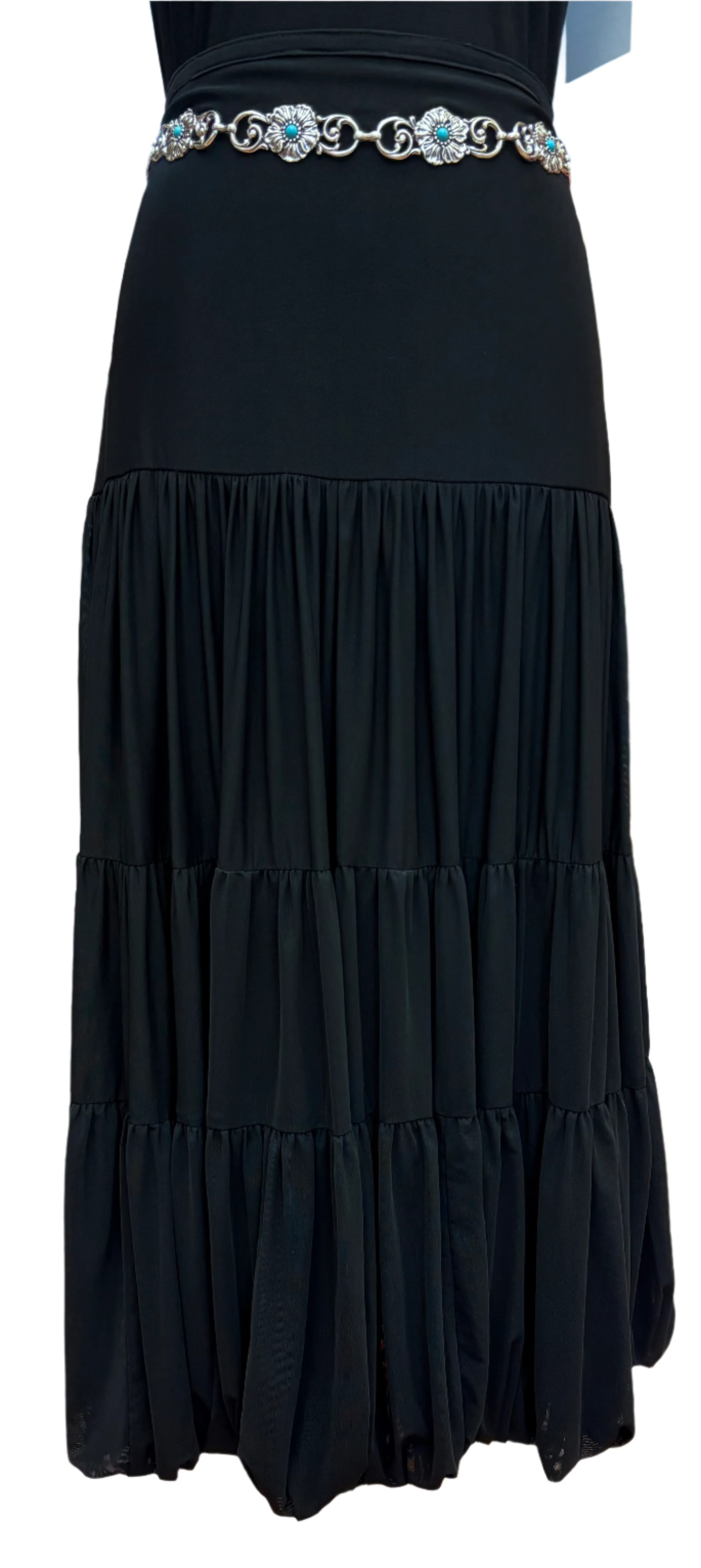 Black Balloon Midi Skirt by Vintage Collection