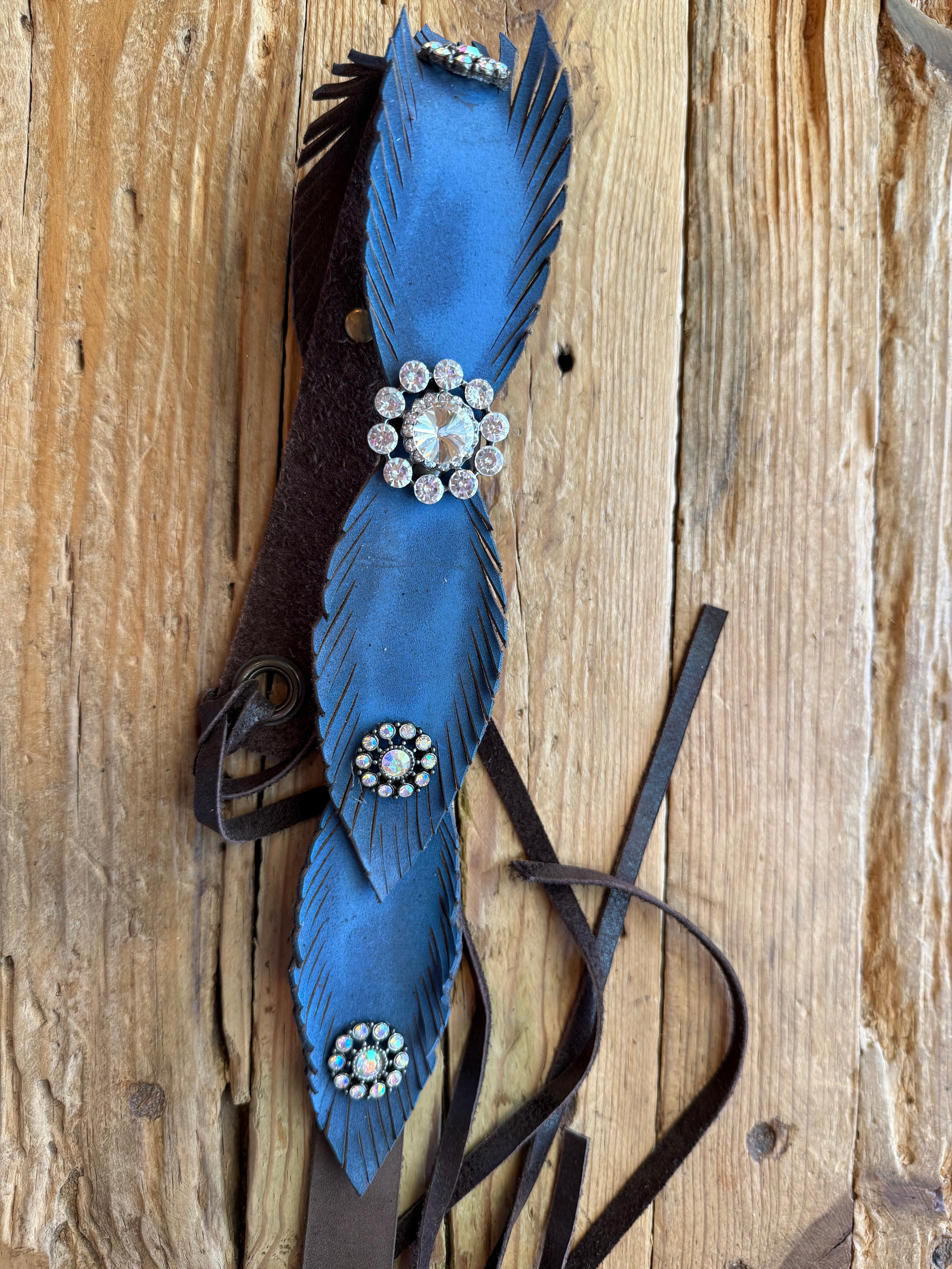 One of a Kind Women's Fancy Hat Band/Denim Blue