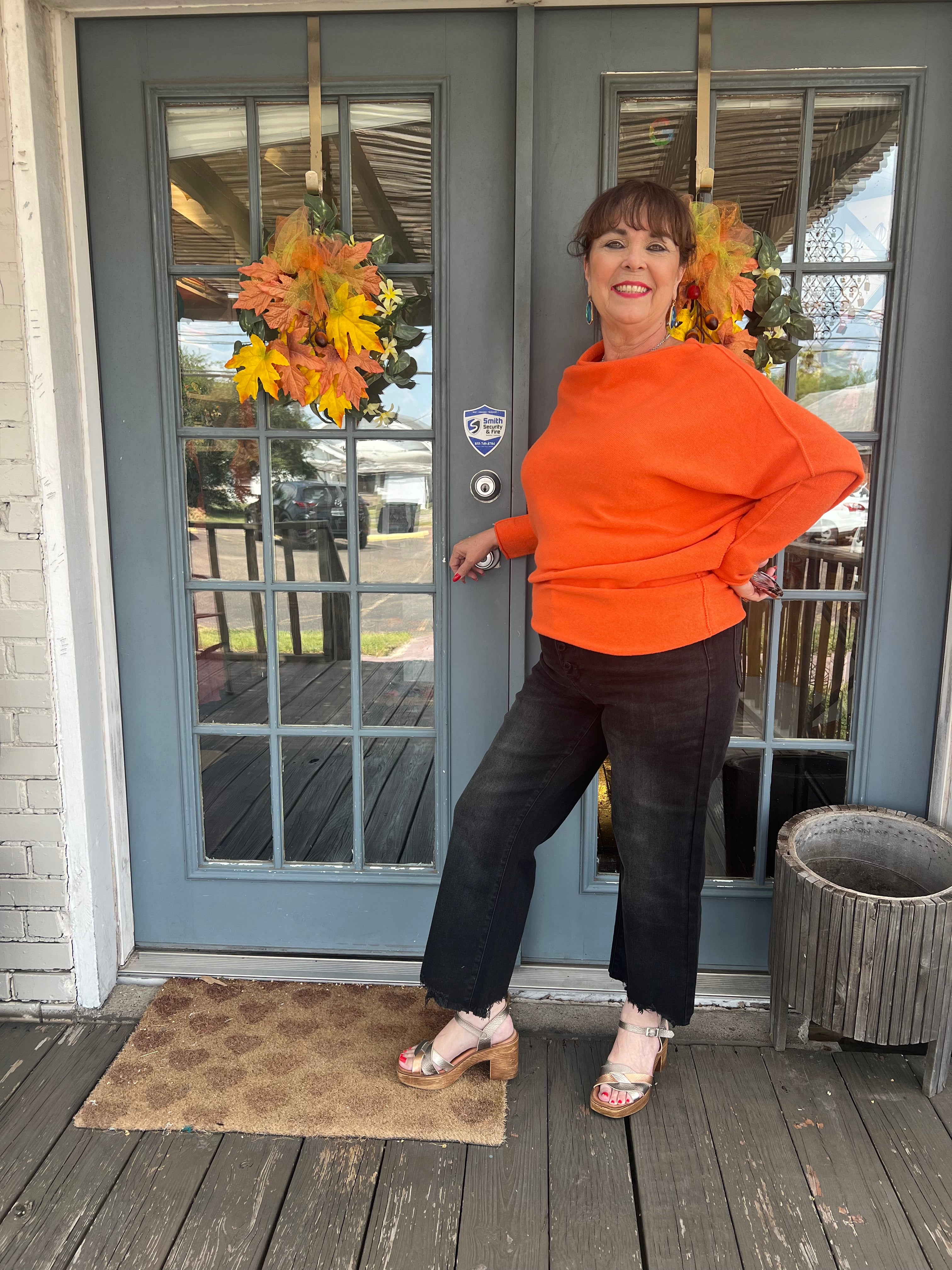 Orange Asymmetrical Sweater