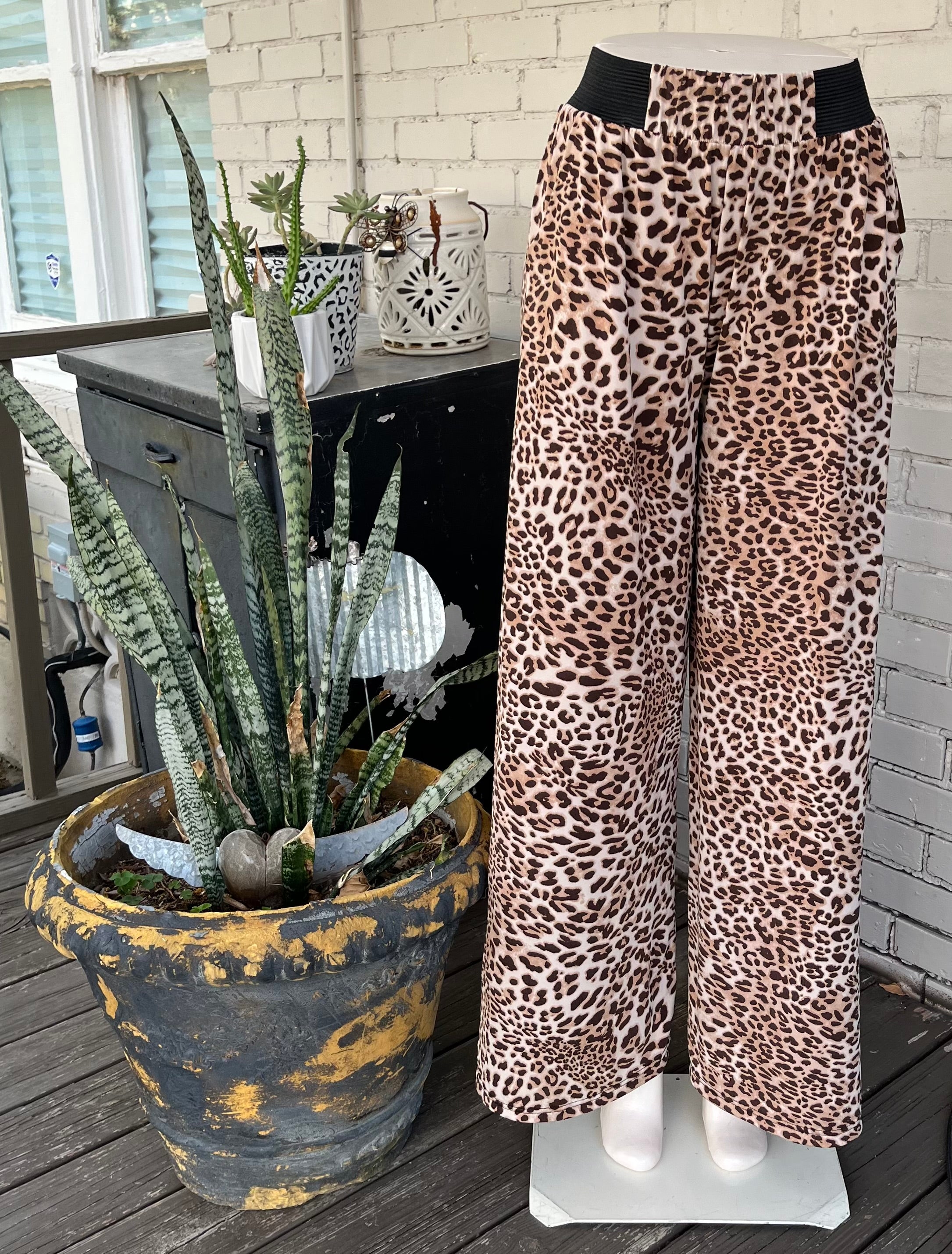 Charcoal Leopard Palazzo Pants – Clarence and Alabama