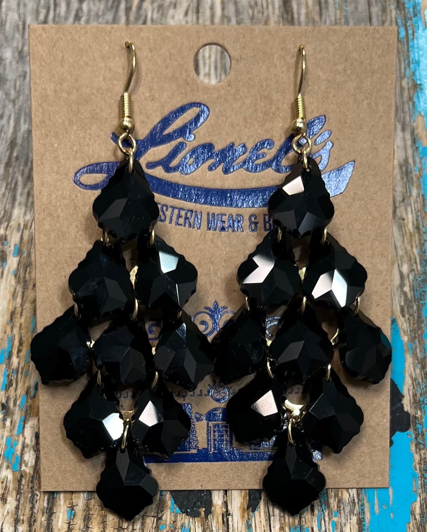 Black Chandelier Statement Earrings