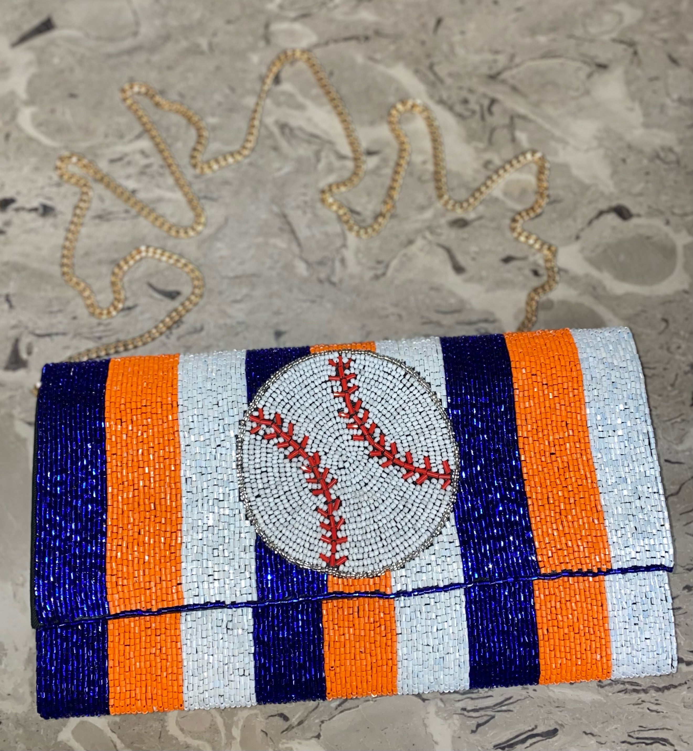 Houston Astros Beaded Crossbody Bag