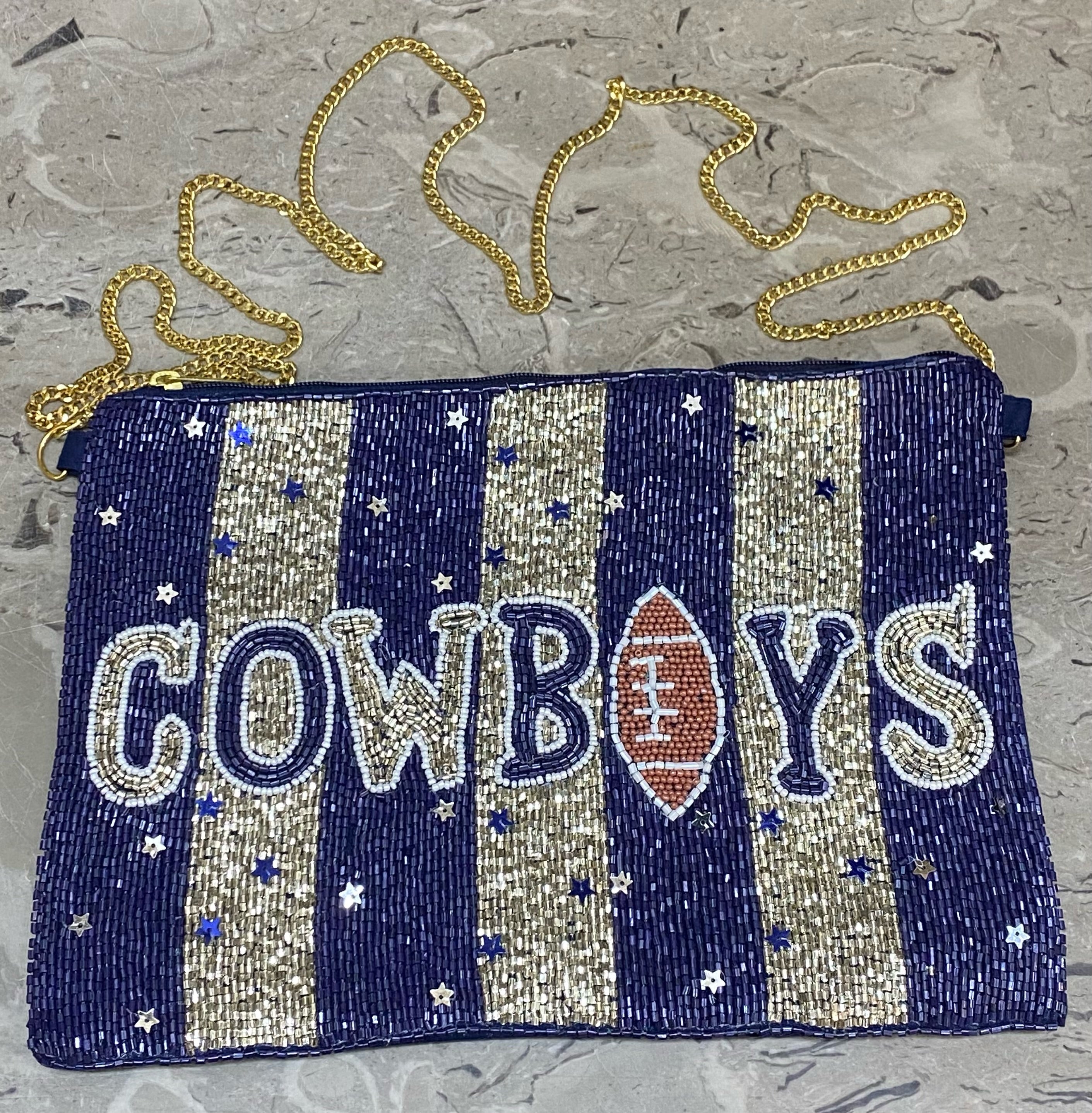 Dallas Cowboys Beaded Crossbody Bag