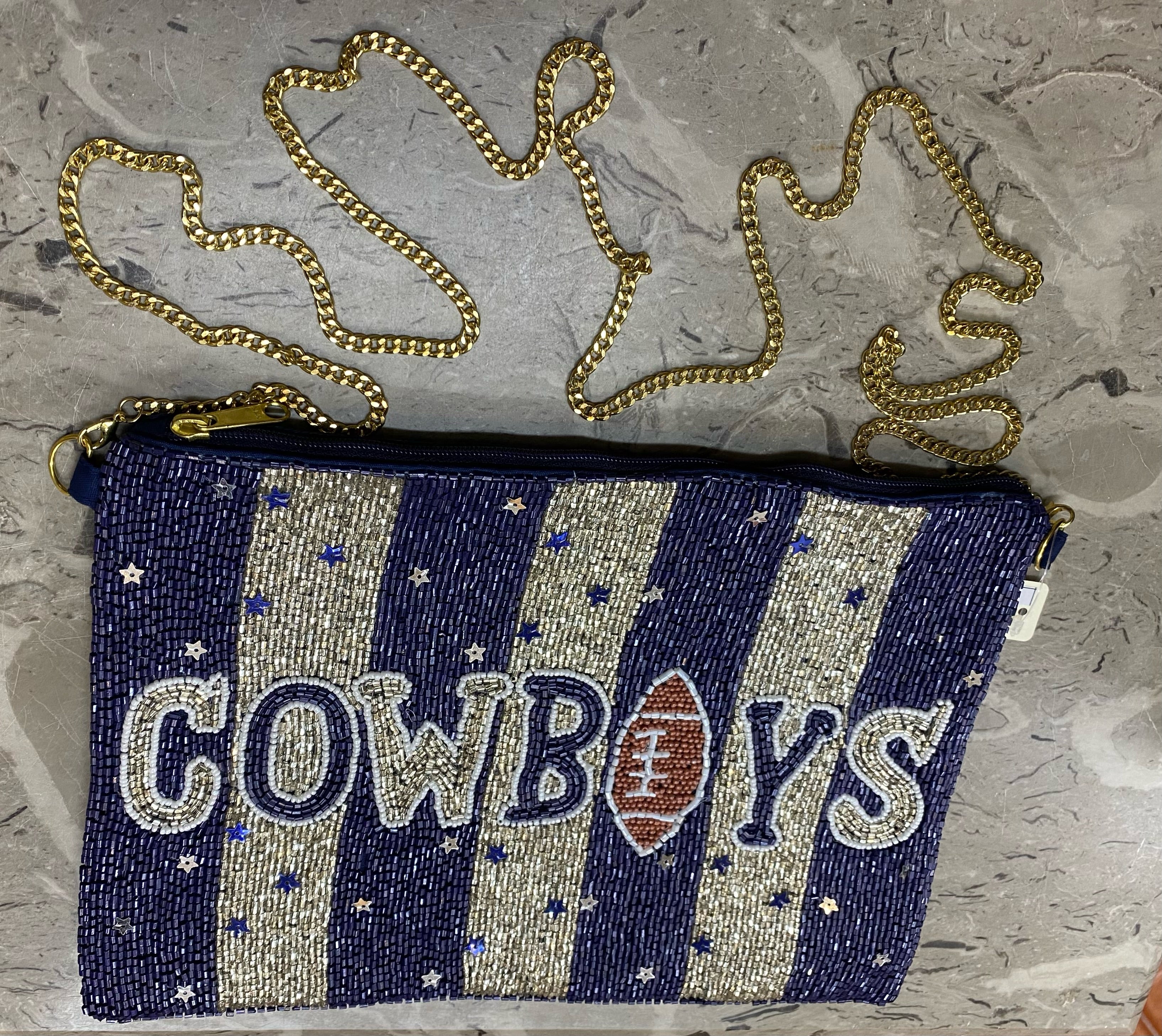 Dallas Cowboys Beaded Crossbody Bag