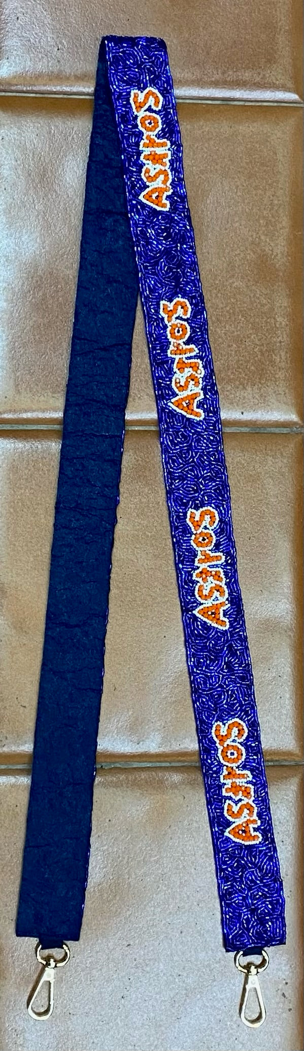 Blue Houston Astros Beaded Crossbody Bag Strap