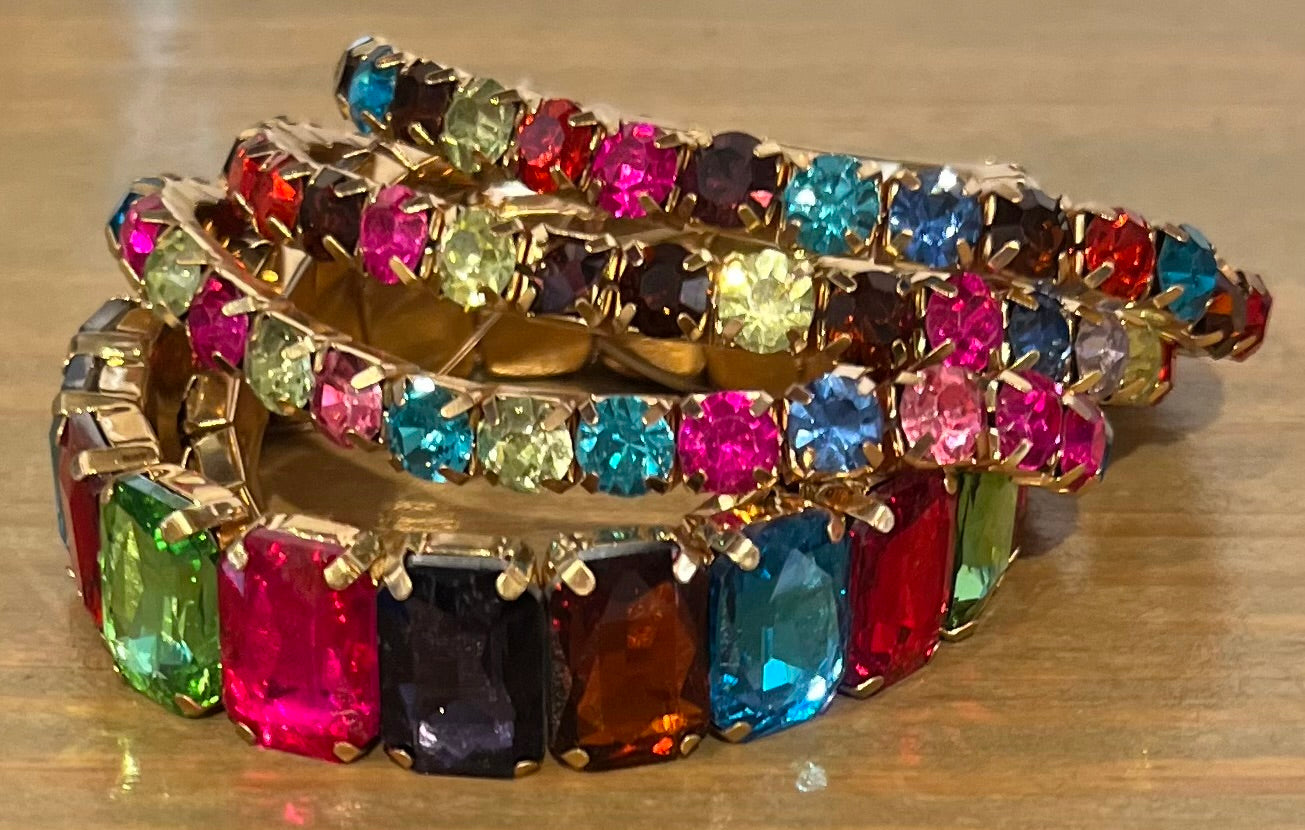 5 Strand Multi Color Crystal Bracelet