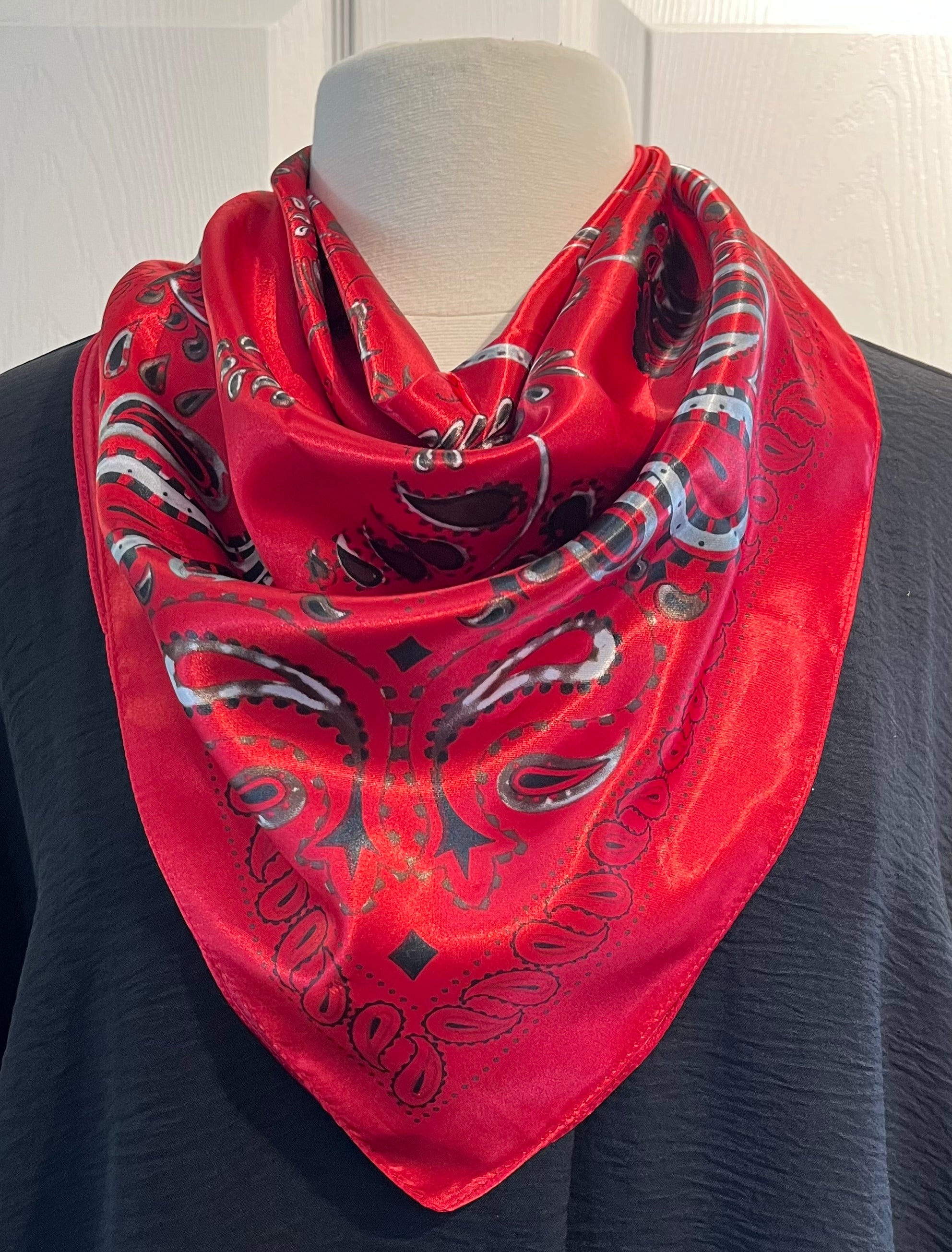 Red Bandana Silk Wild Rag