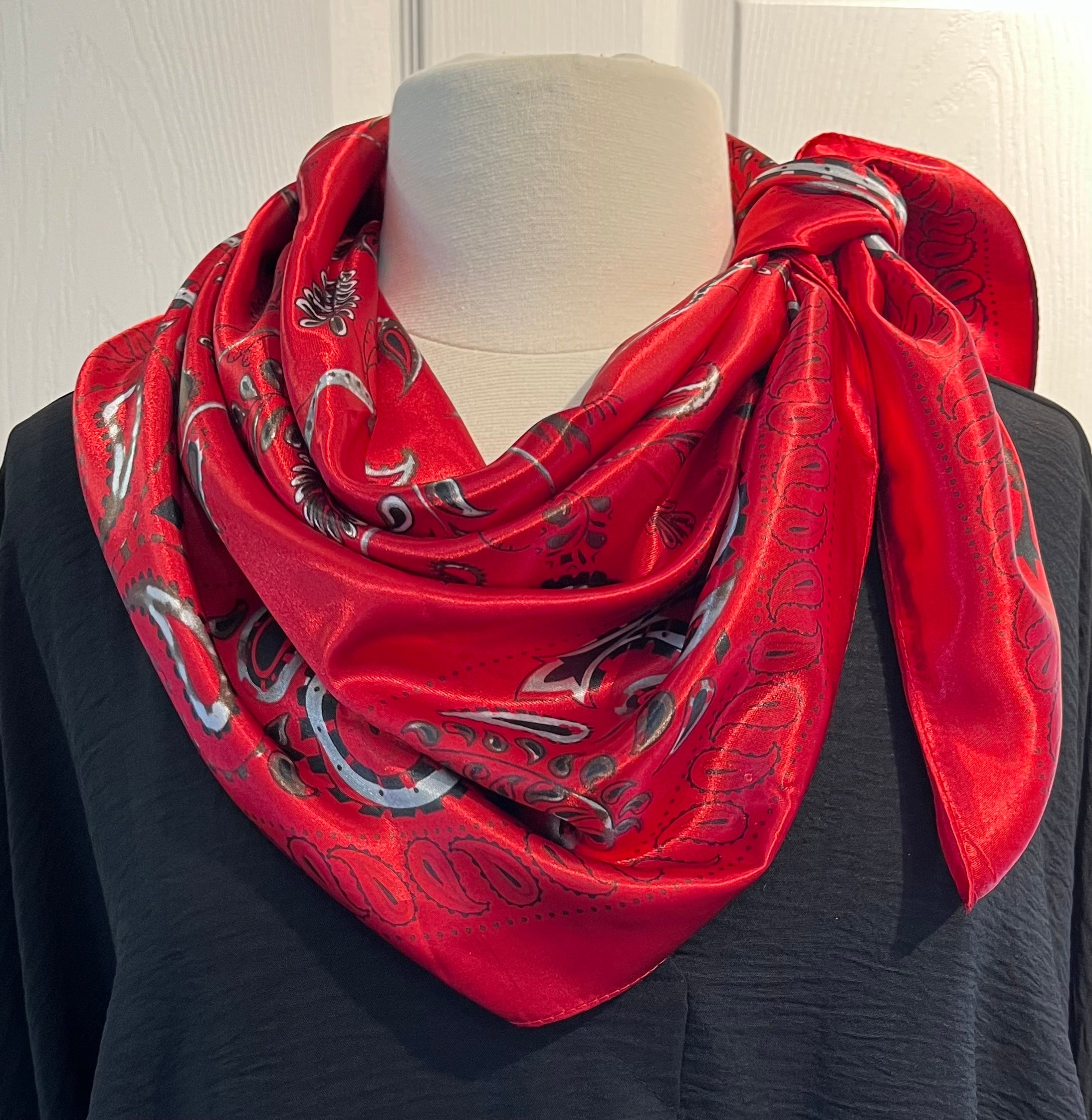 Red Bandana Silk Wild Rag