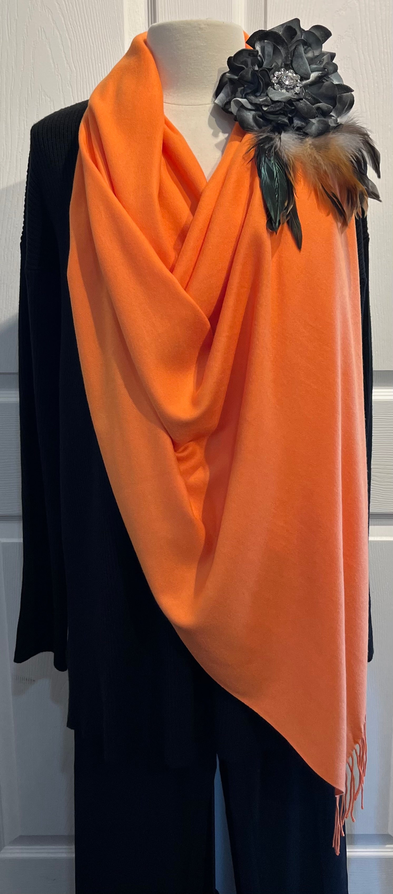 Orange 100% Cashmere Restaurant Wrap/Scarf