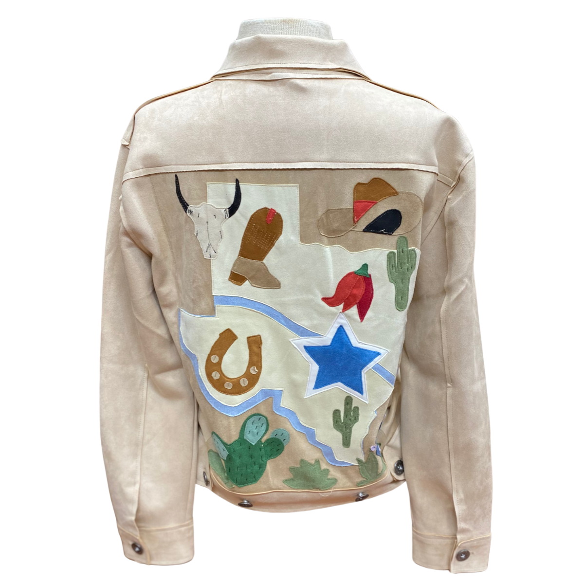 Texas State Of Mind Bone Ultra Suede Jacket