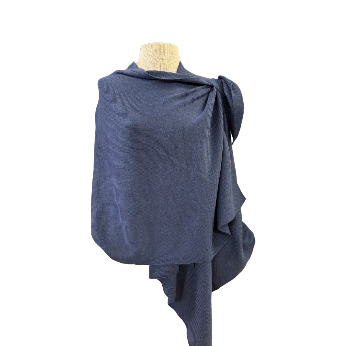 Slate Blue Classic Knit Keyhole Wrap