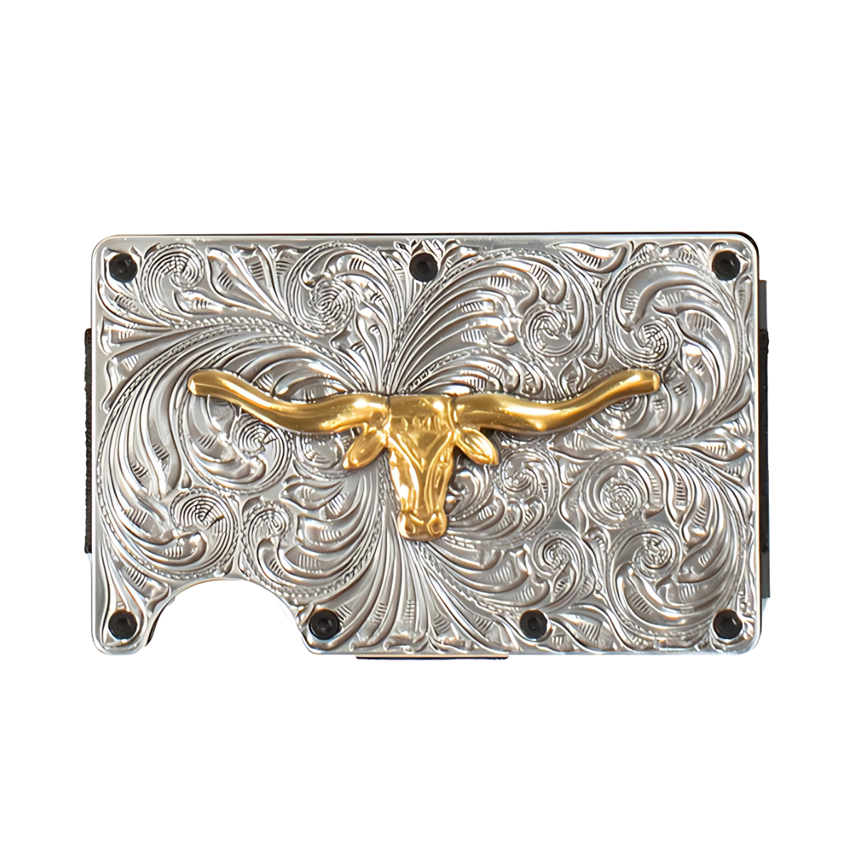 3-D Belt Gold Longhorn Utility Wallet Clip