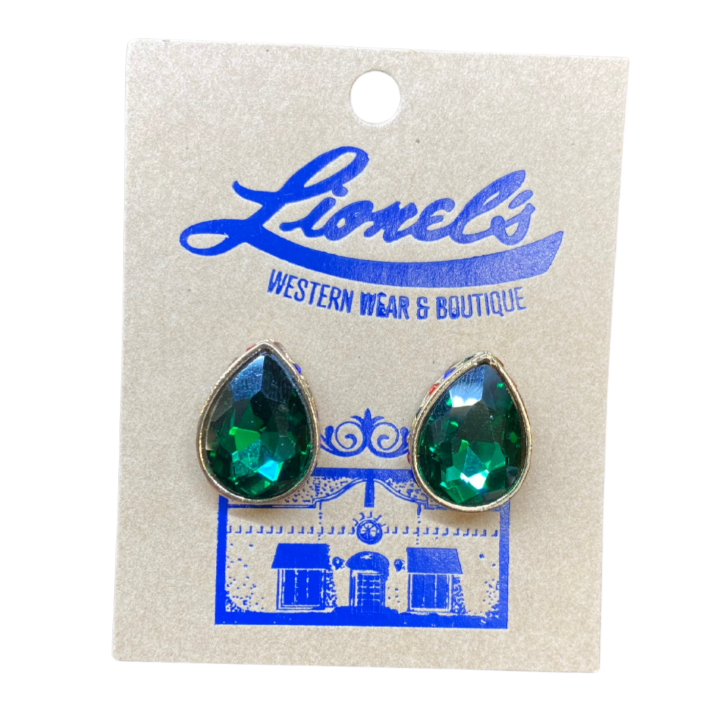 Emerald Green Teardrop Crystal Earrings