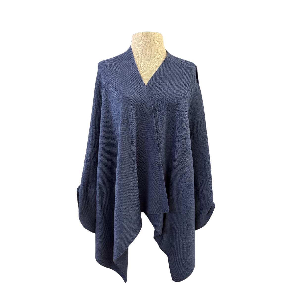 Slate Blue Classic Knit Keyhole Wrap