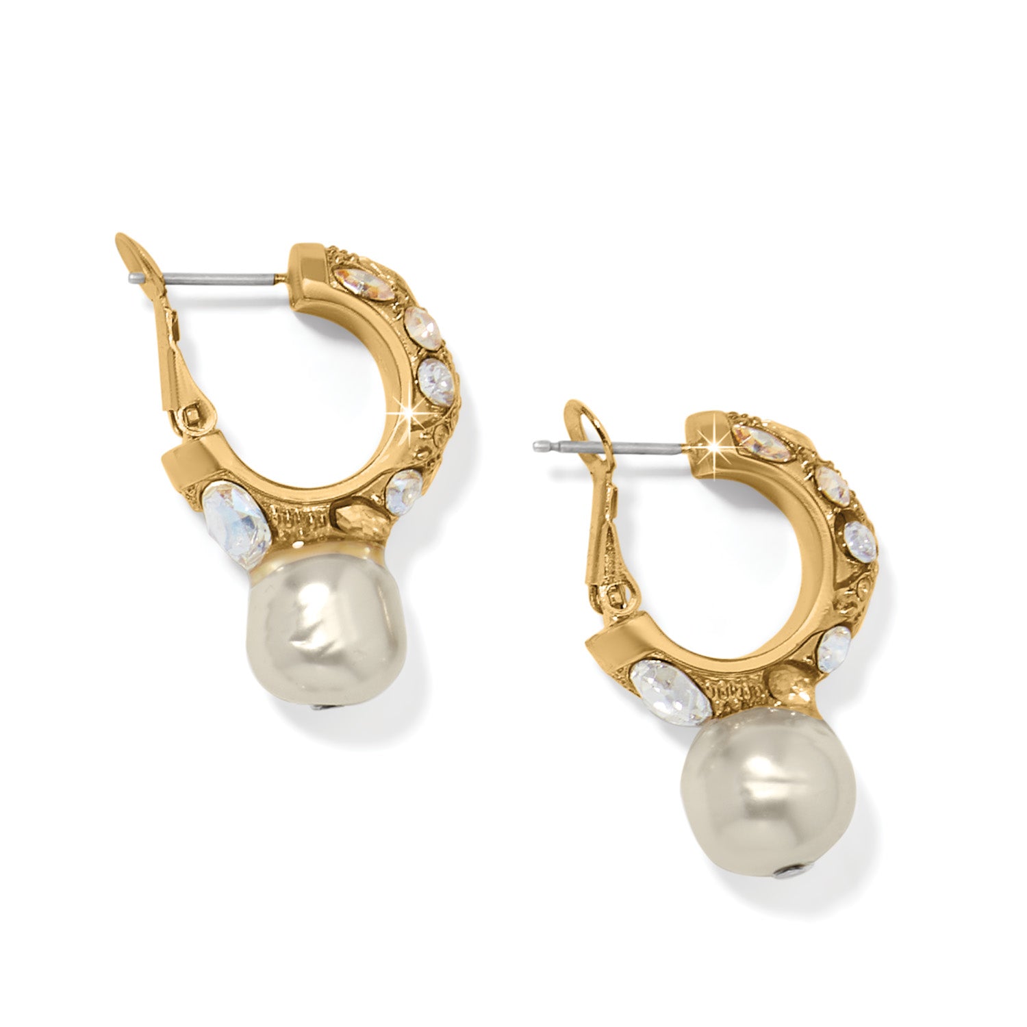 Trust Your Journey Pearl Hoop Earrings