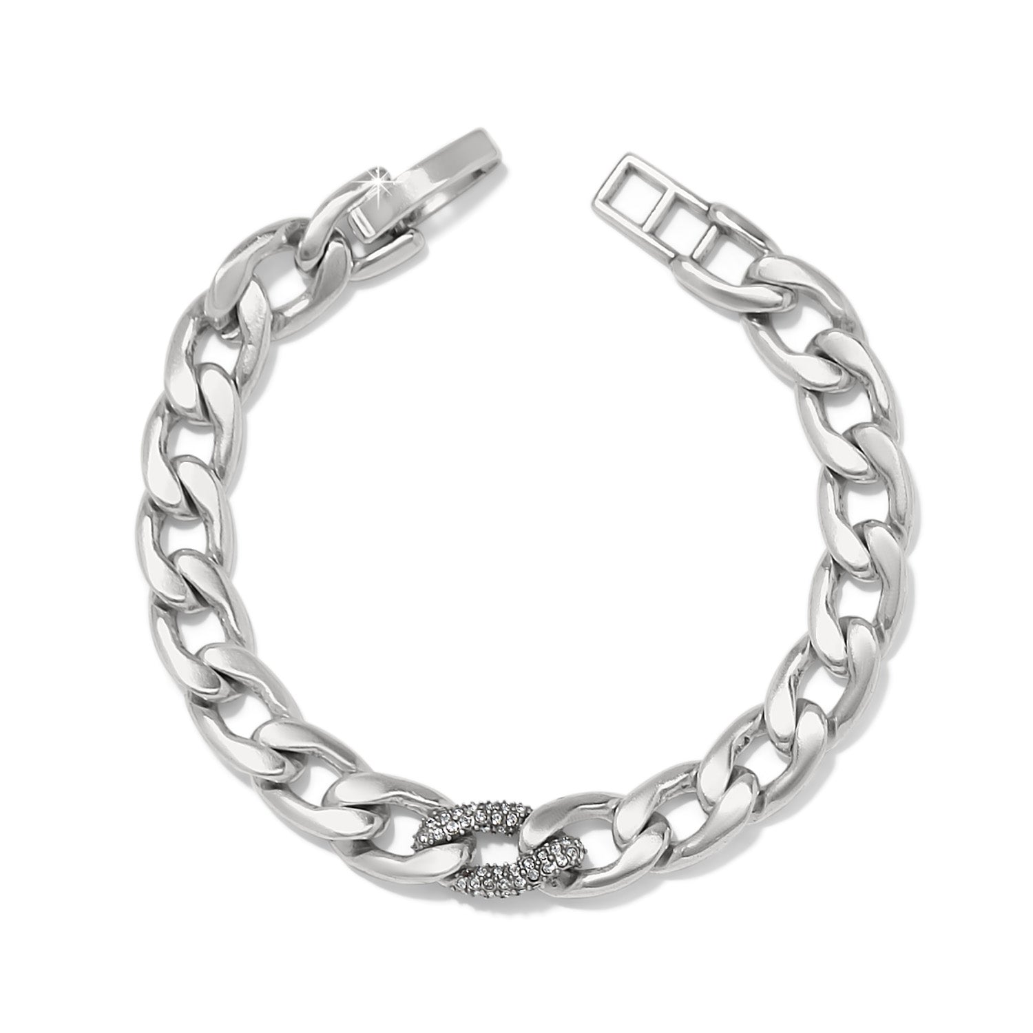 Cleo Pave Link Bracelet/Silver