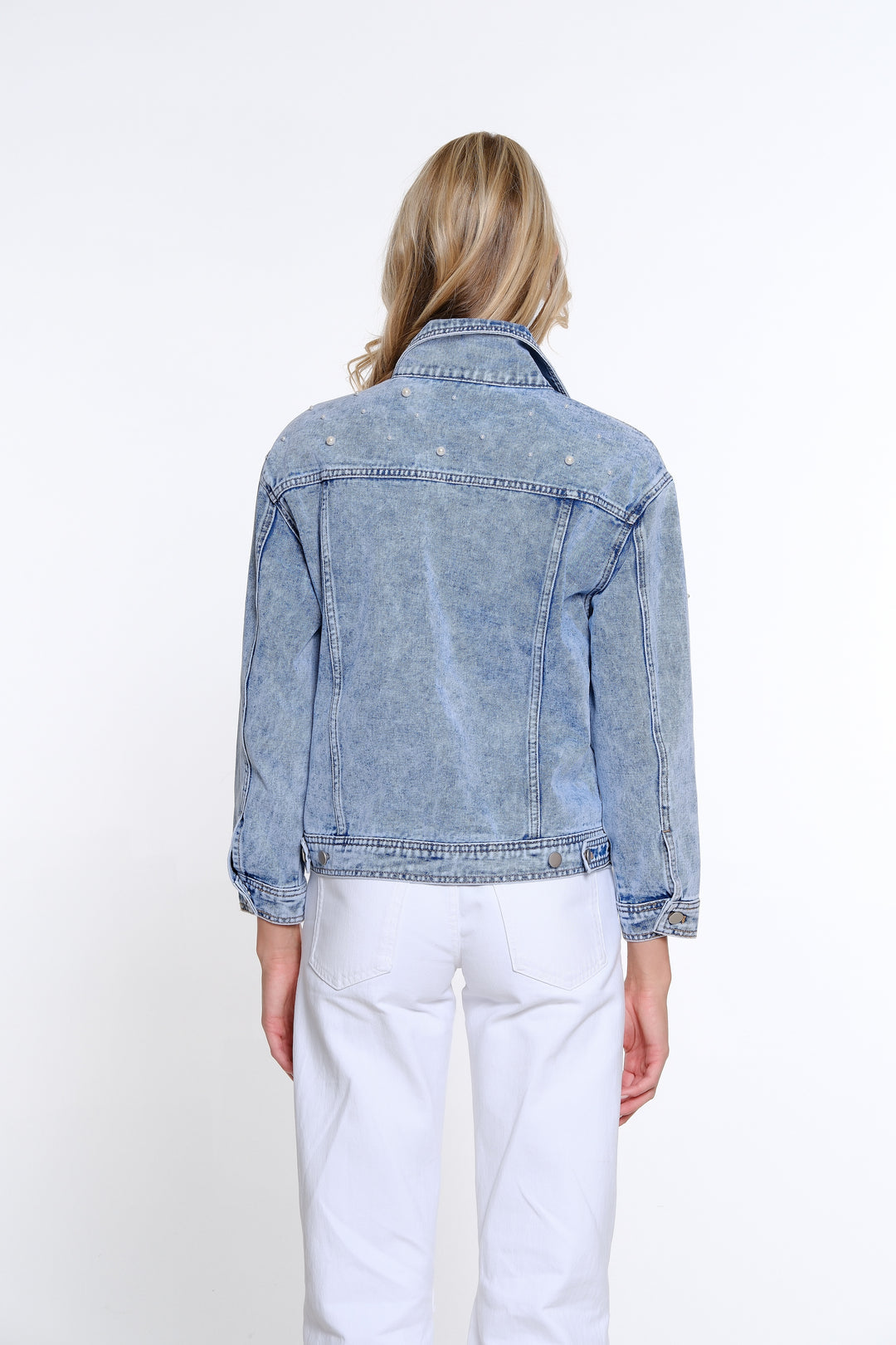 Women's Jean Jacket w/ All Over Pearl Details by Multiples