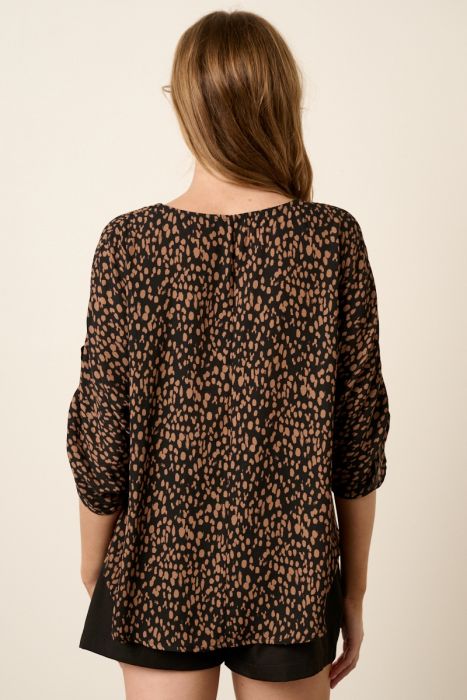 Black & Brown Animal Print Top