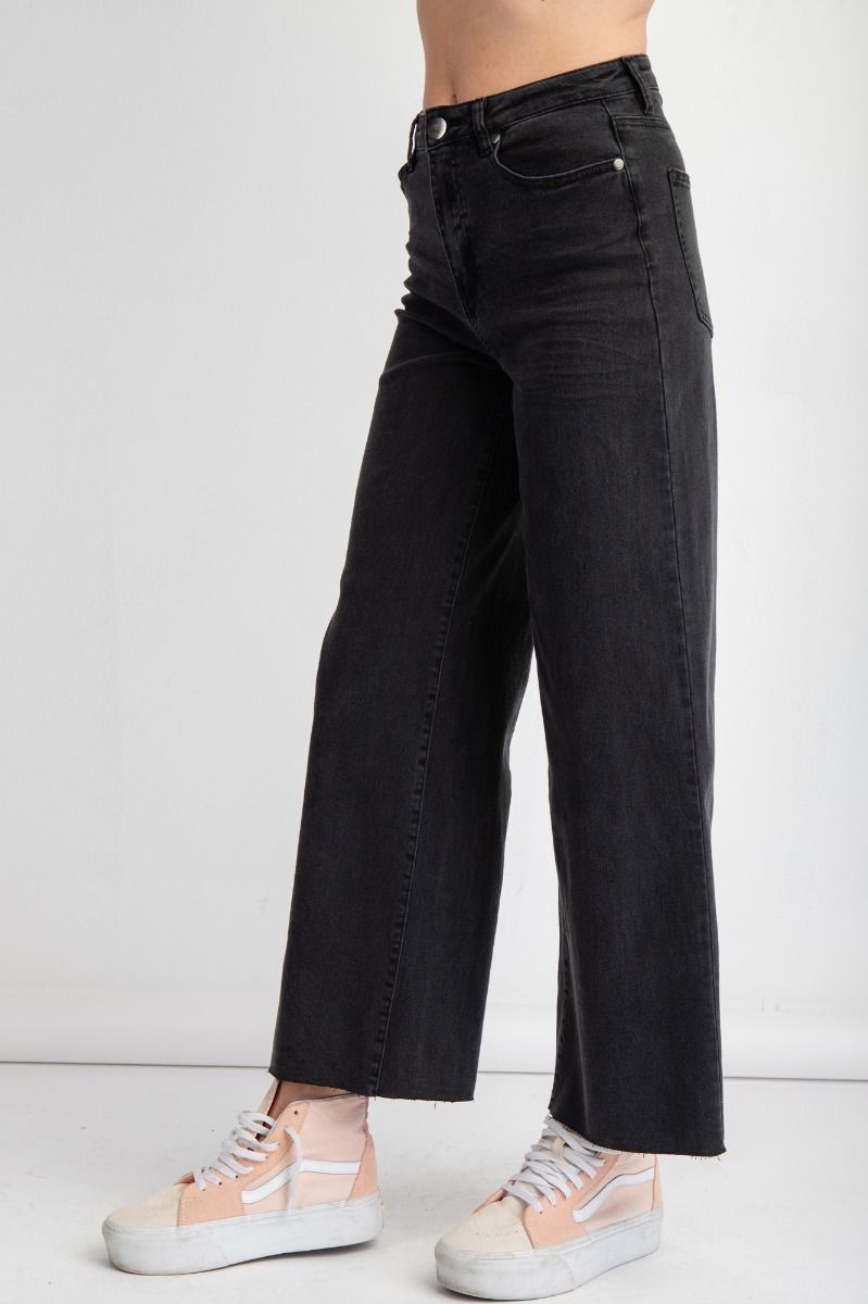 Black Soft Stretch Twill High Waisted Pants