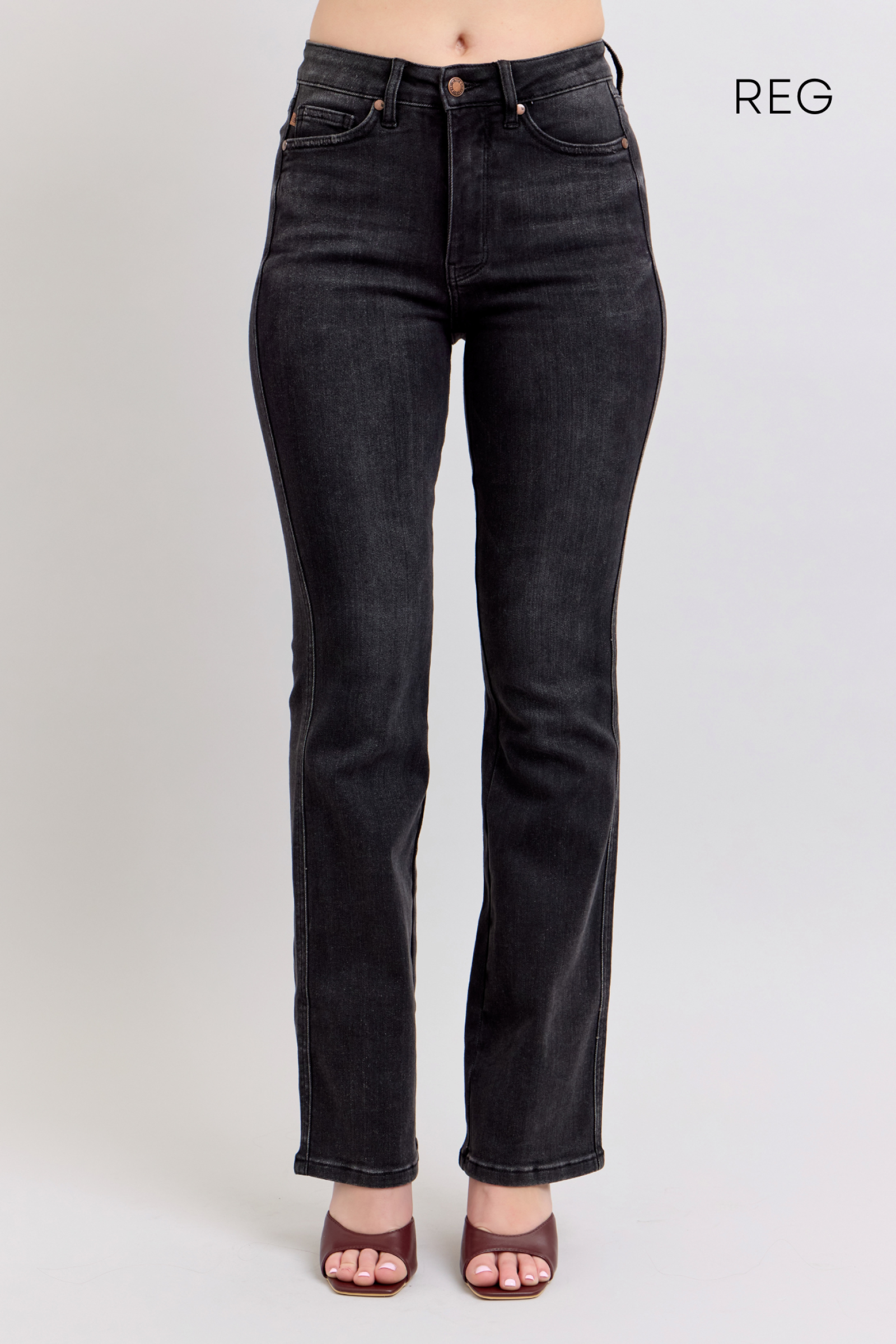 Judy Blue Black Tummy Control Bootcut Jeans/32 1/4" Inseam