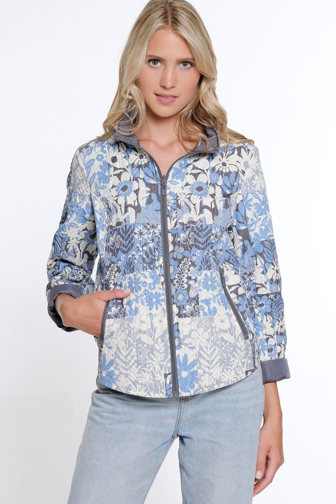 Women's Quilted Zip Up Reversible Jacket by Multiples