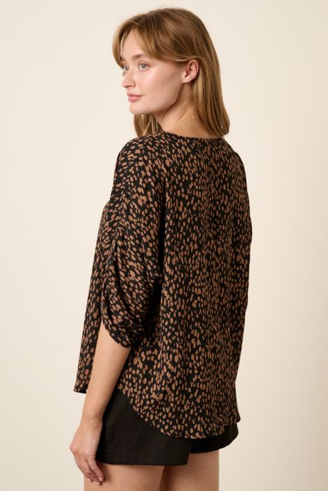 Black & Brown Animal Print Top