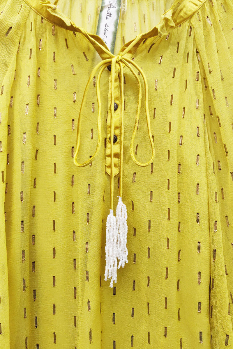 Vibrant Mustard Yellow Maven Blouse by Arrata