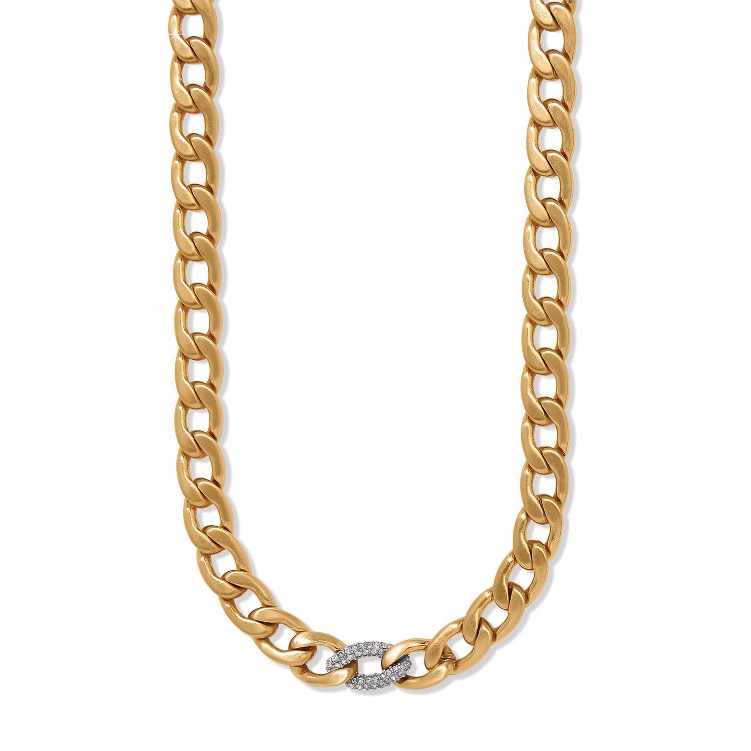 Cleo Pave Link Necklace/Gold