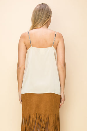 Cream Camisole w/ Chevron Studs