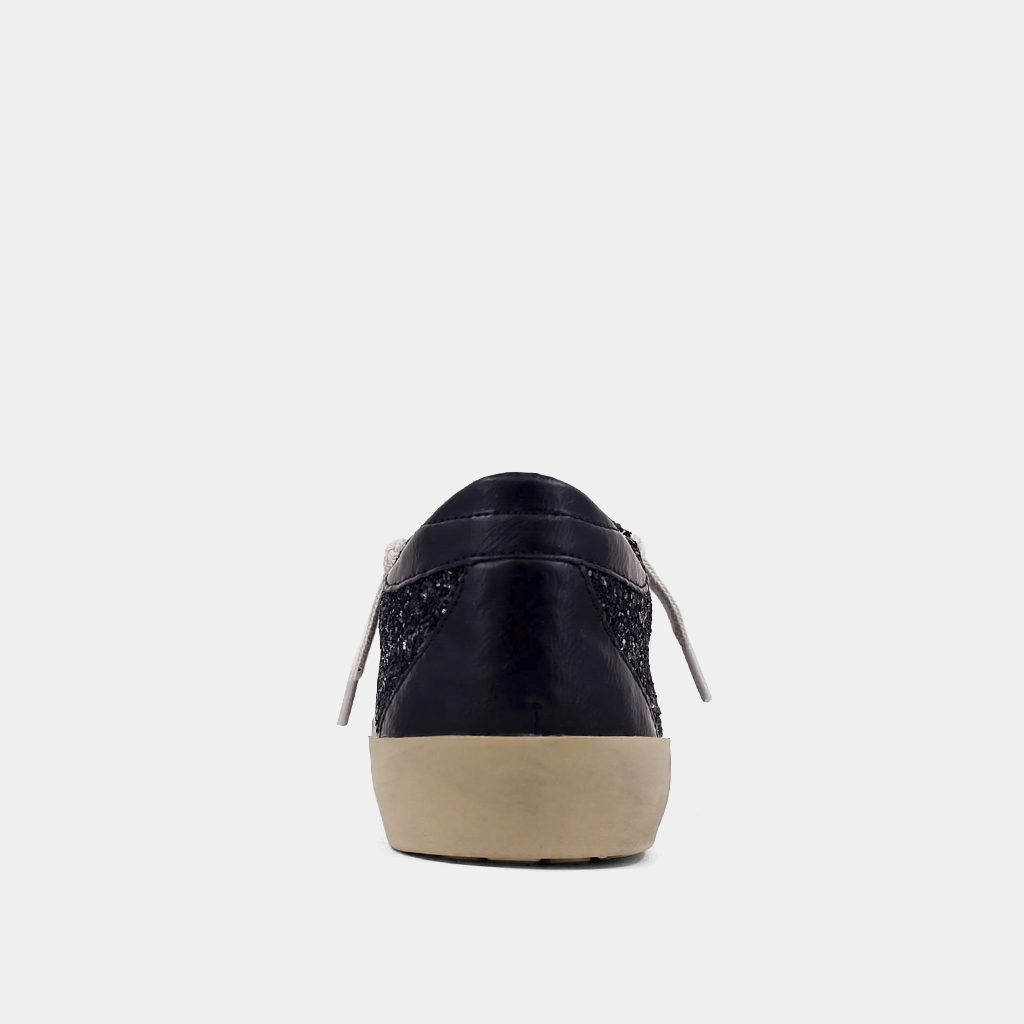 Paula Black Shimmer Sneaker by SHU SHOP