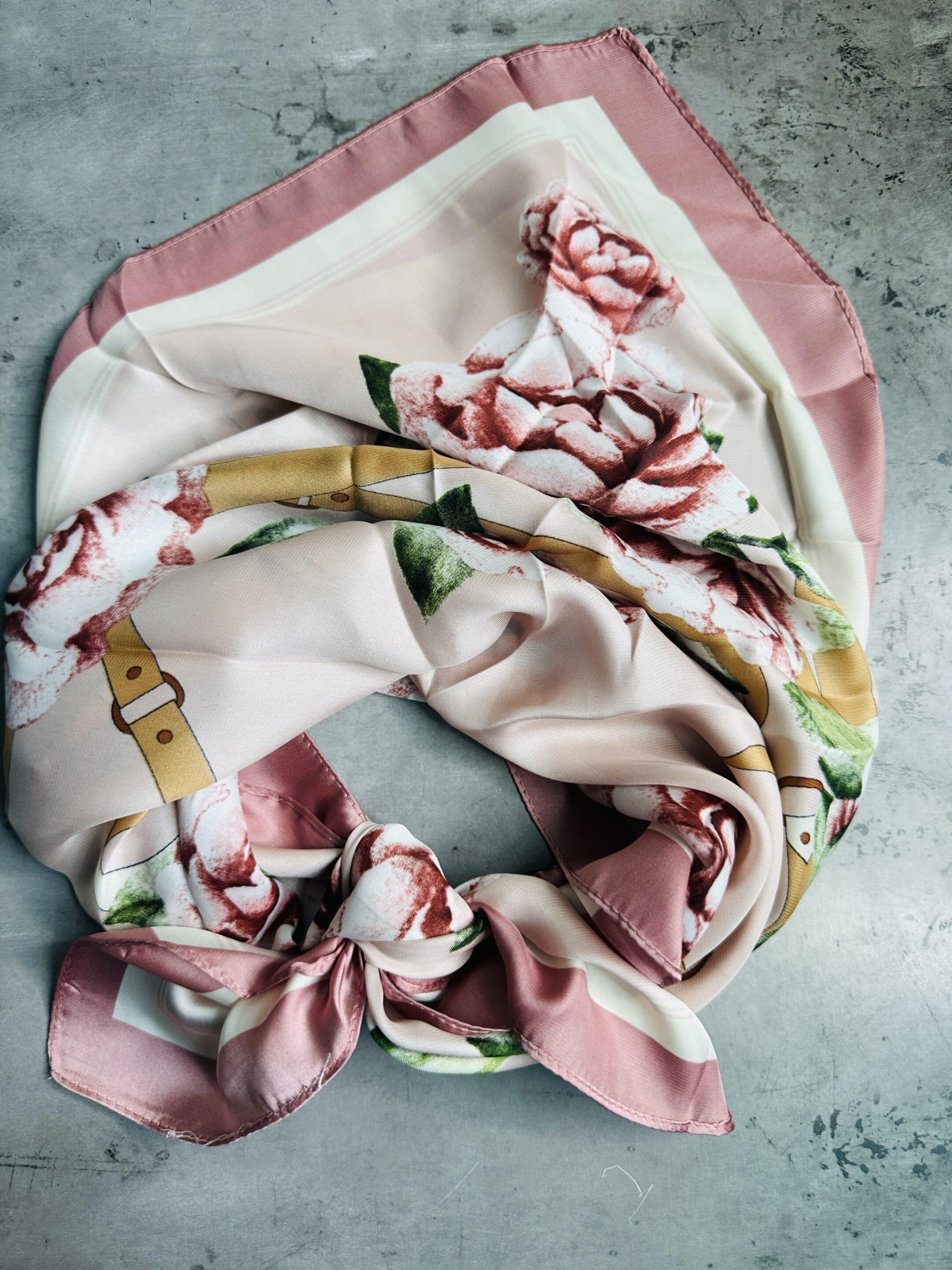 Pink Garden Silk Wild Rag