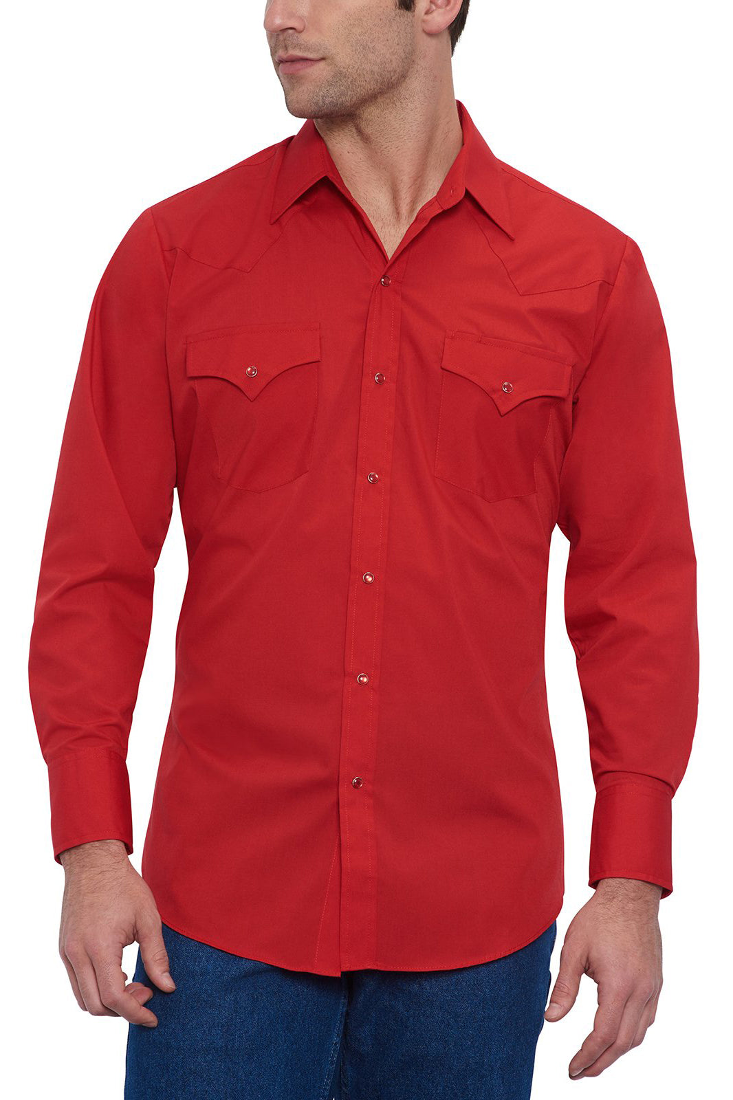 Ely & Walker Solid RED Western Shirt/Easy Care