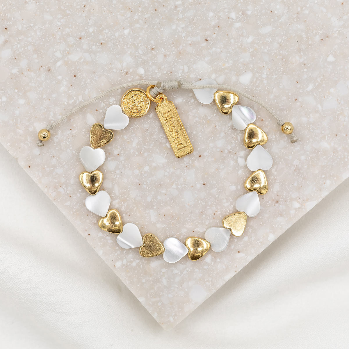 Sisters of the Heart Bracelet/Gold/White