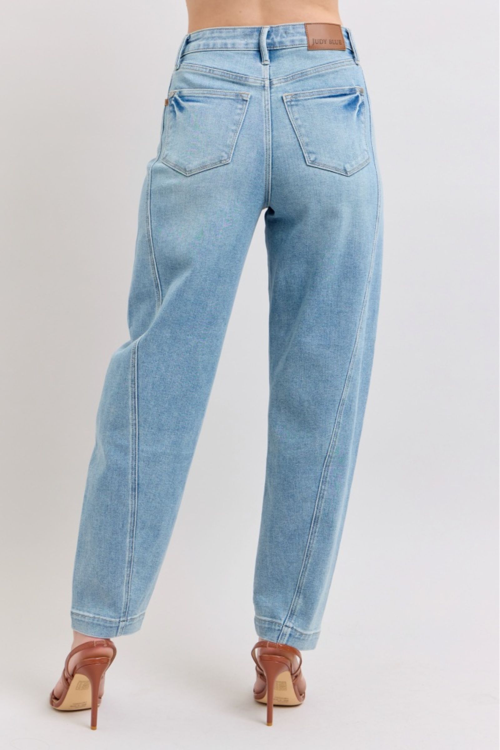 Judy Blue High Waist Side Panel Barrel Leg Jeans