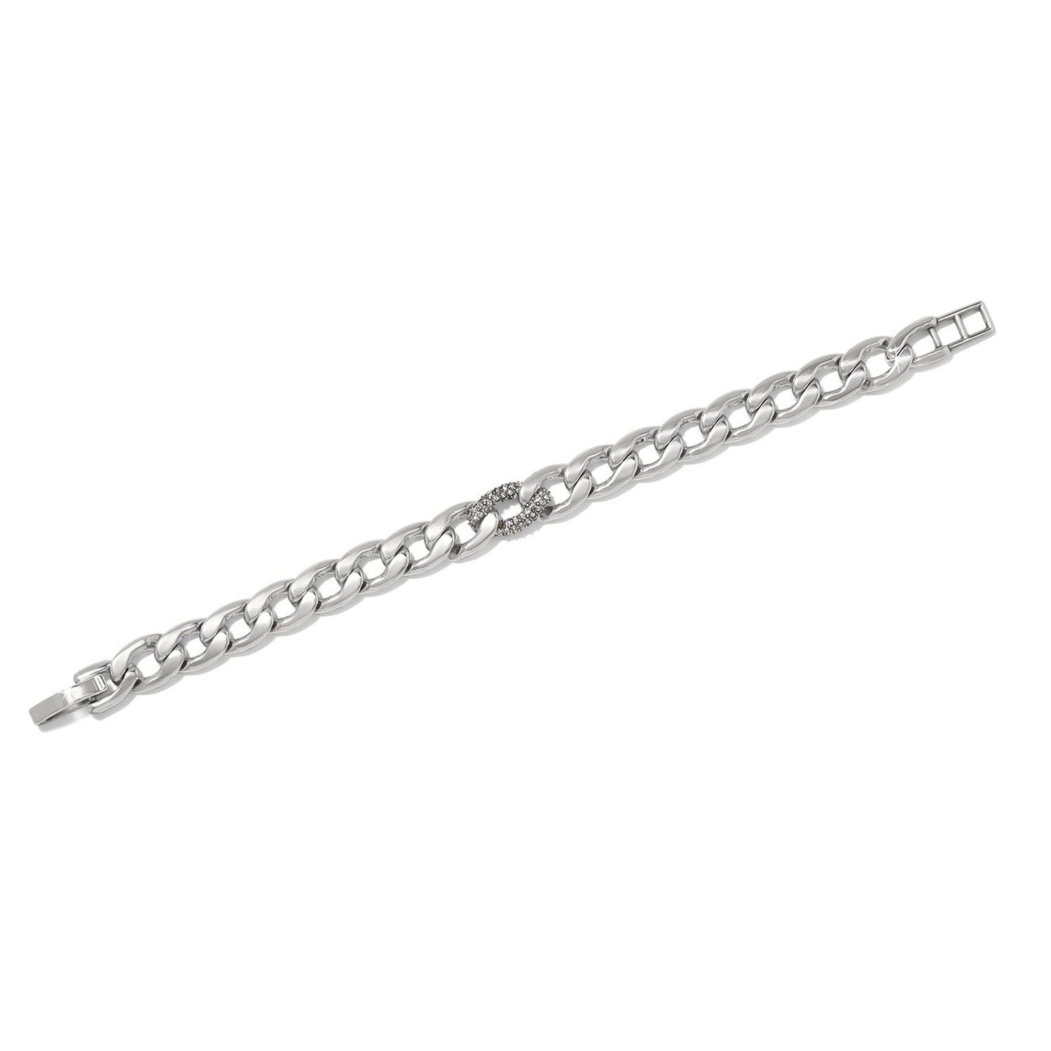 Cleo Pave Link Bracelet/Silver