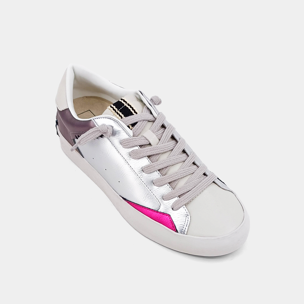 Silver Distressed Ruby Sneaker by ShuShop