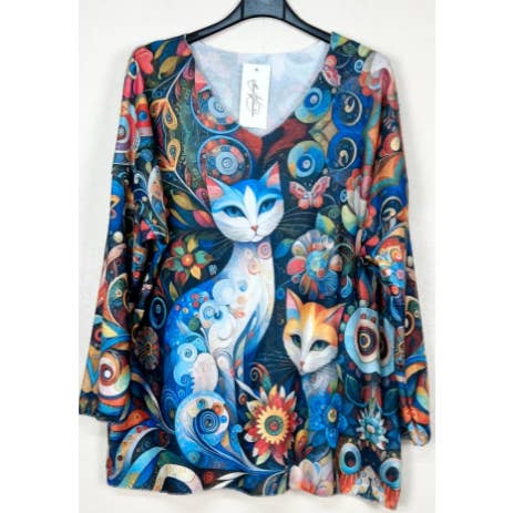 Italian Cozy Multicolor Cat Sweater