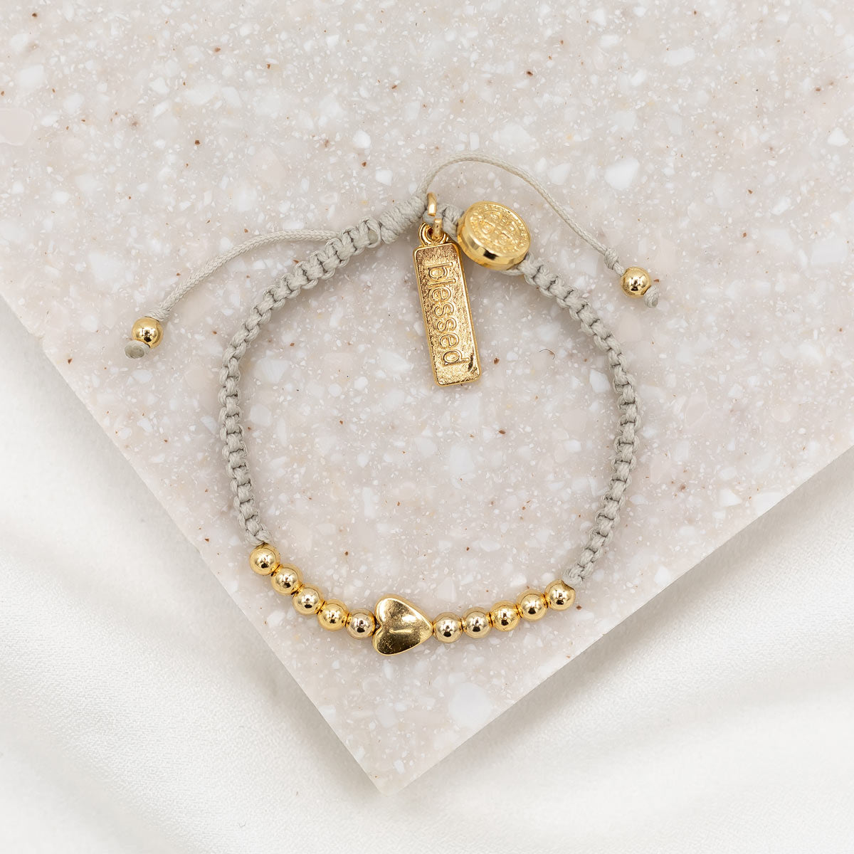 Sisters of the Heart Beaded Bracelet/Gold